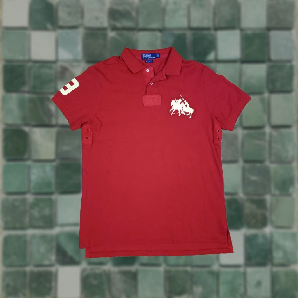 Ralph Lauren VINTAGE Ralph Lauren Polo SHIRT Mens Red Short Sleeve 2XL Classic Cotton USA Polo Shirt Size US XXL / EU 58 / 5 - 1 Thumbnail