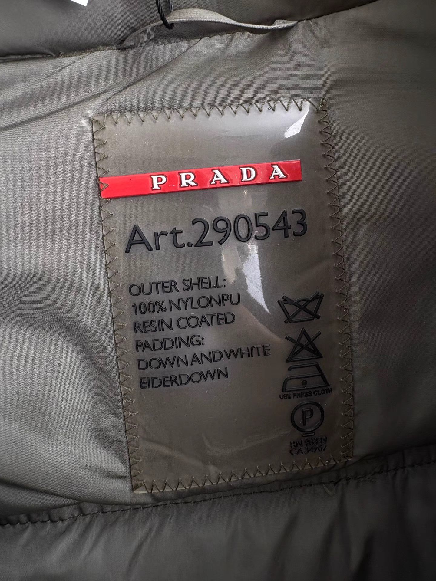 Prada PRADA Khaki Green Triangle Logo Down Jacket Size XS / US 0-2 / IT 36-38 - 5 Thumbnail