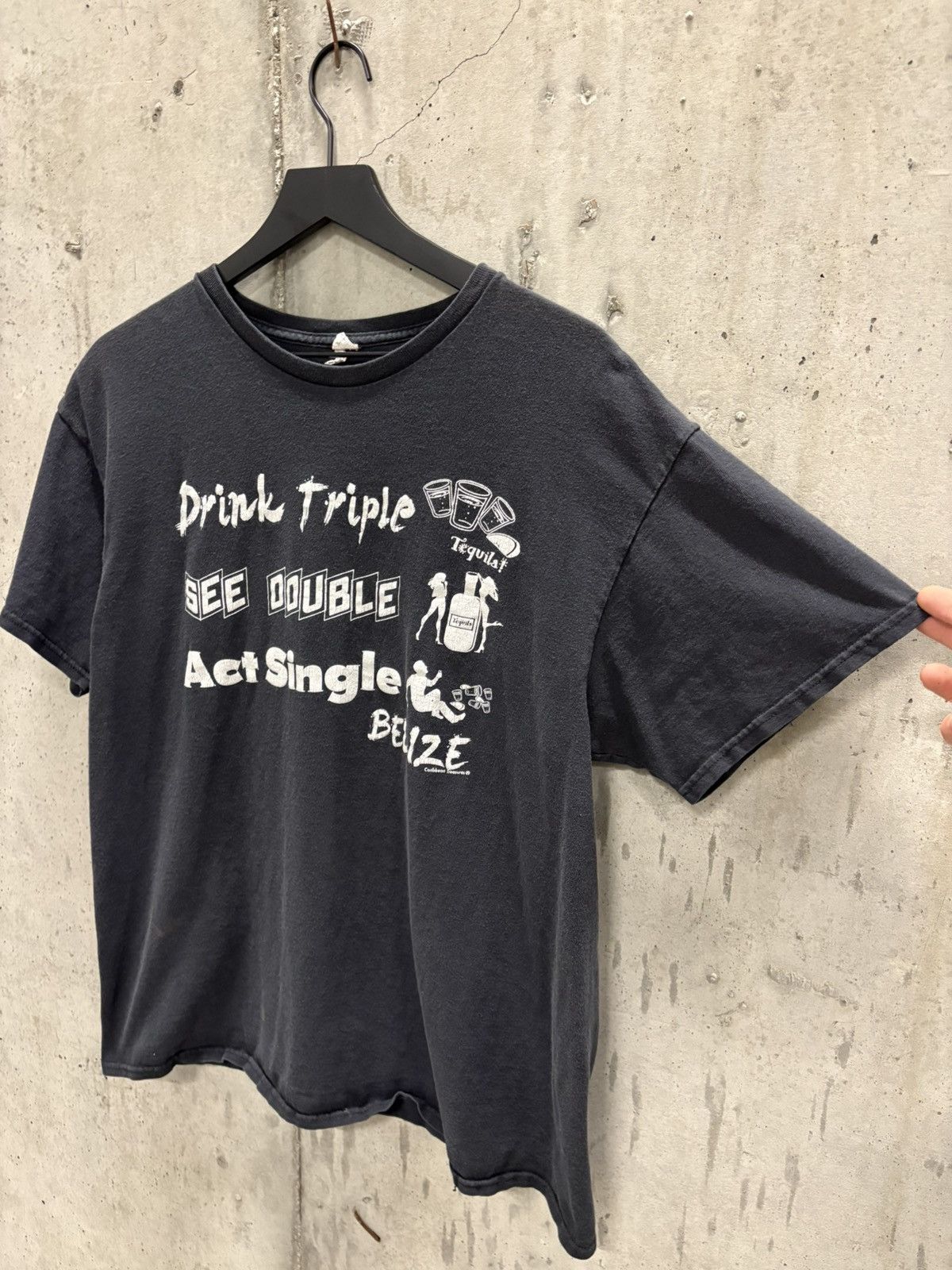 Vintage Vintage Drink Triple See Double Shirt Faded Distress Grunge Size US XL / EU 56 / 4 - 2 Thumbnail