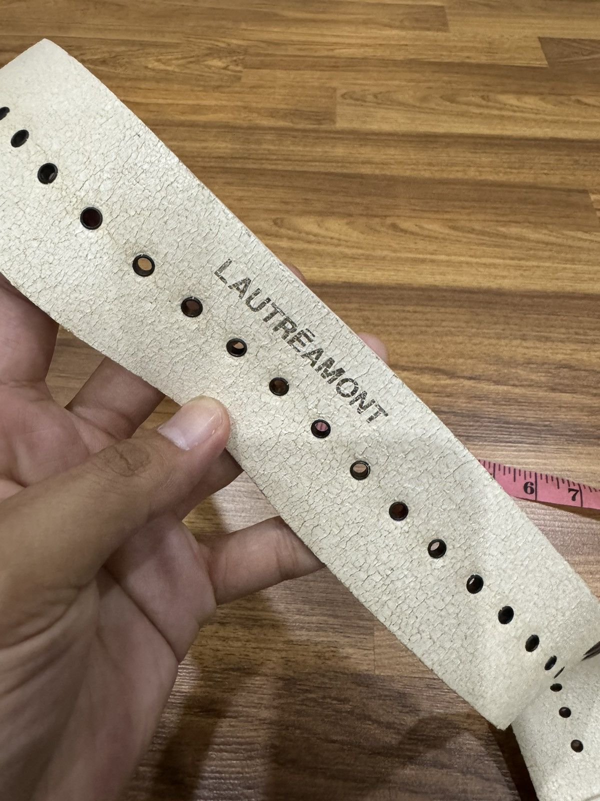 Genuine Leather × Japanese Brand × Other LAUTREAMONT METAL HARDWARE STUDDED LEATHER BELT Size 34 - 5 Thumbnail