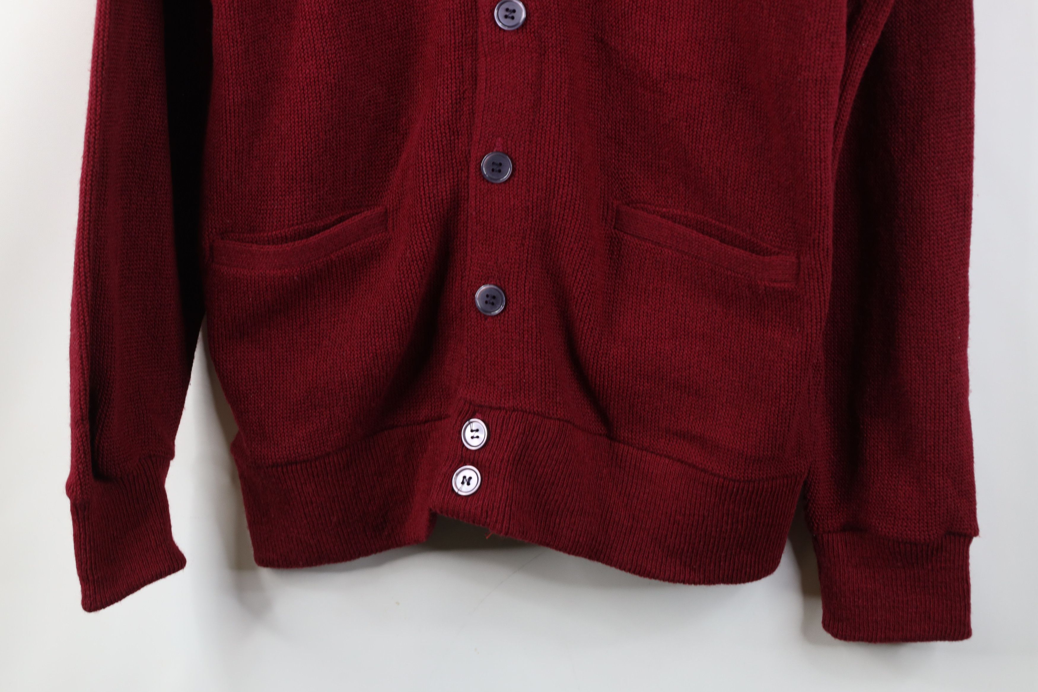 Vintage Vintage 60s 70s Streetwear Kurt Cobain Cardigan Sweater Red Size US S / EU 44-46 / 1 - 3 Thumbnail