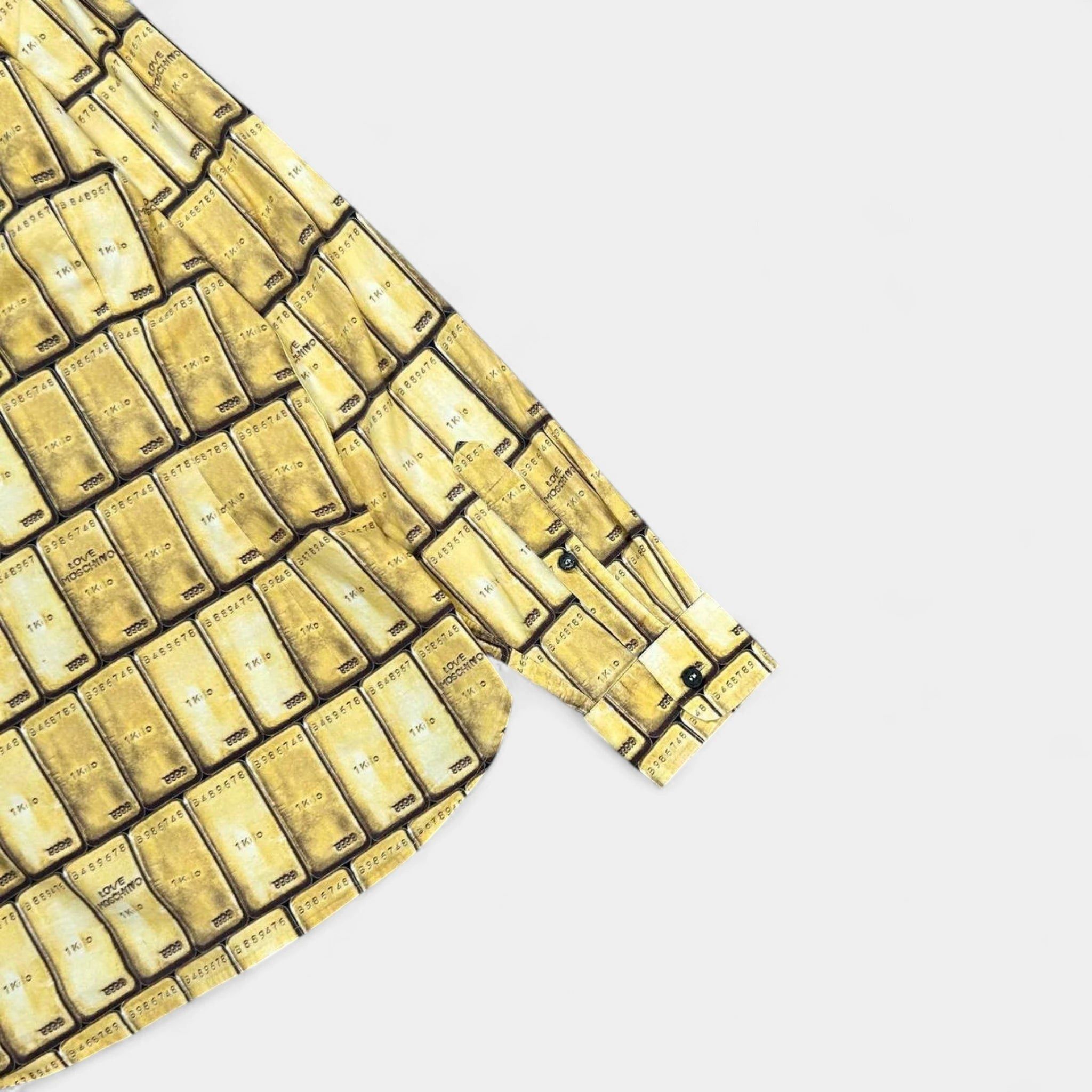 Moschino Love Moschino Gold Ingot Print Button Shirt Size US M / EU 48-50 / 2 - 4 Thumbnail