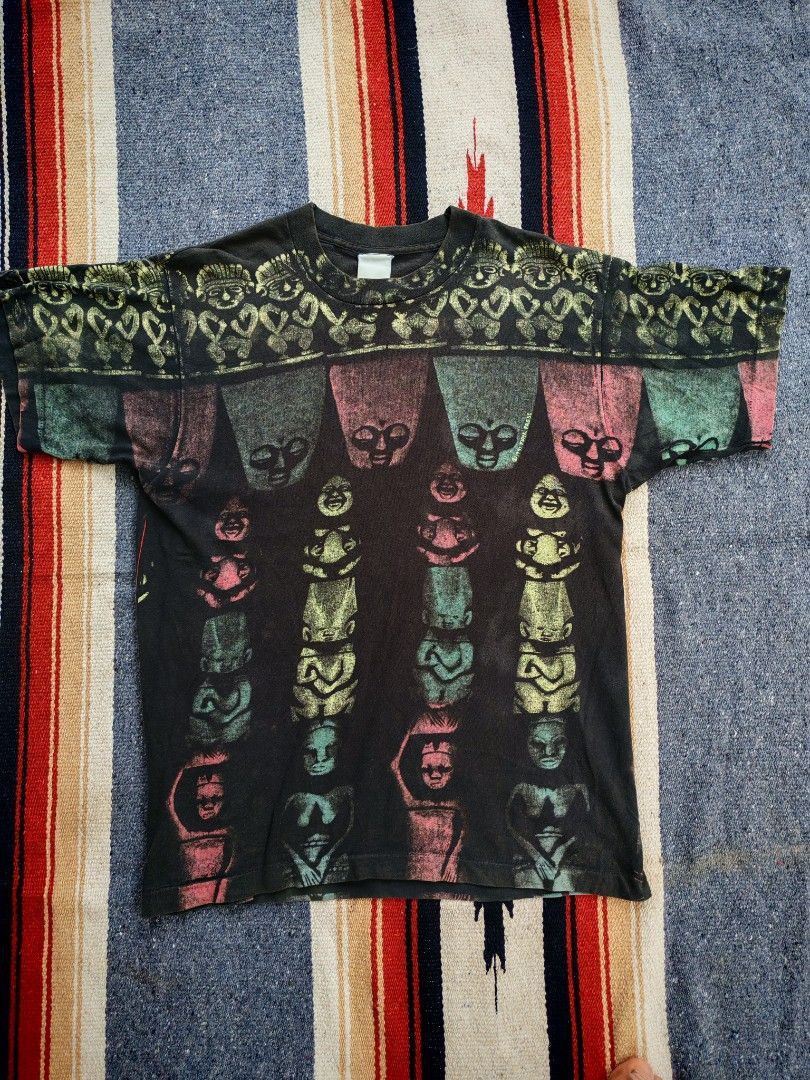 Vintage Vintage 1991 Funk Press Tribal Totem All Over Tee Size US L / EU 52-54 / 3 - 1 Thumbnail