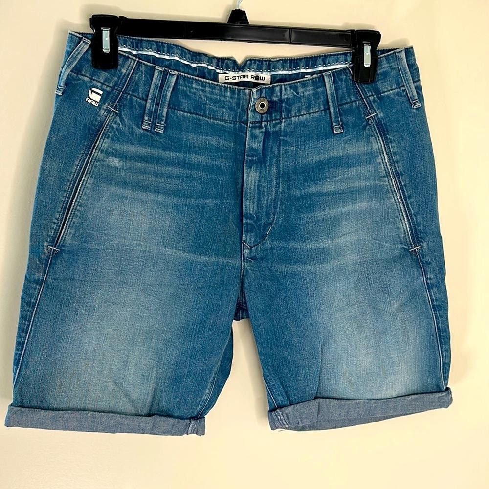 Designer G-Star RAW - Denim 10’ inseam turn-up shorts - 32 - 100% Ctn Size US 32 / EU 48 - 1 Thumbnail