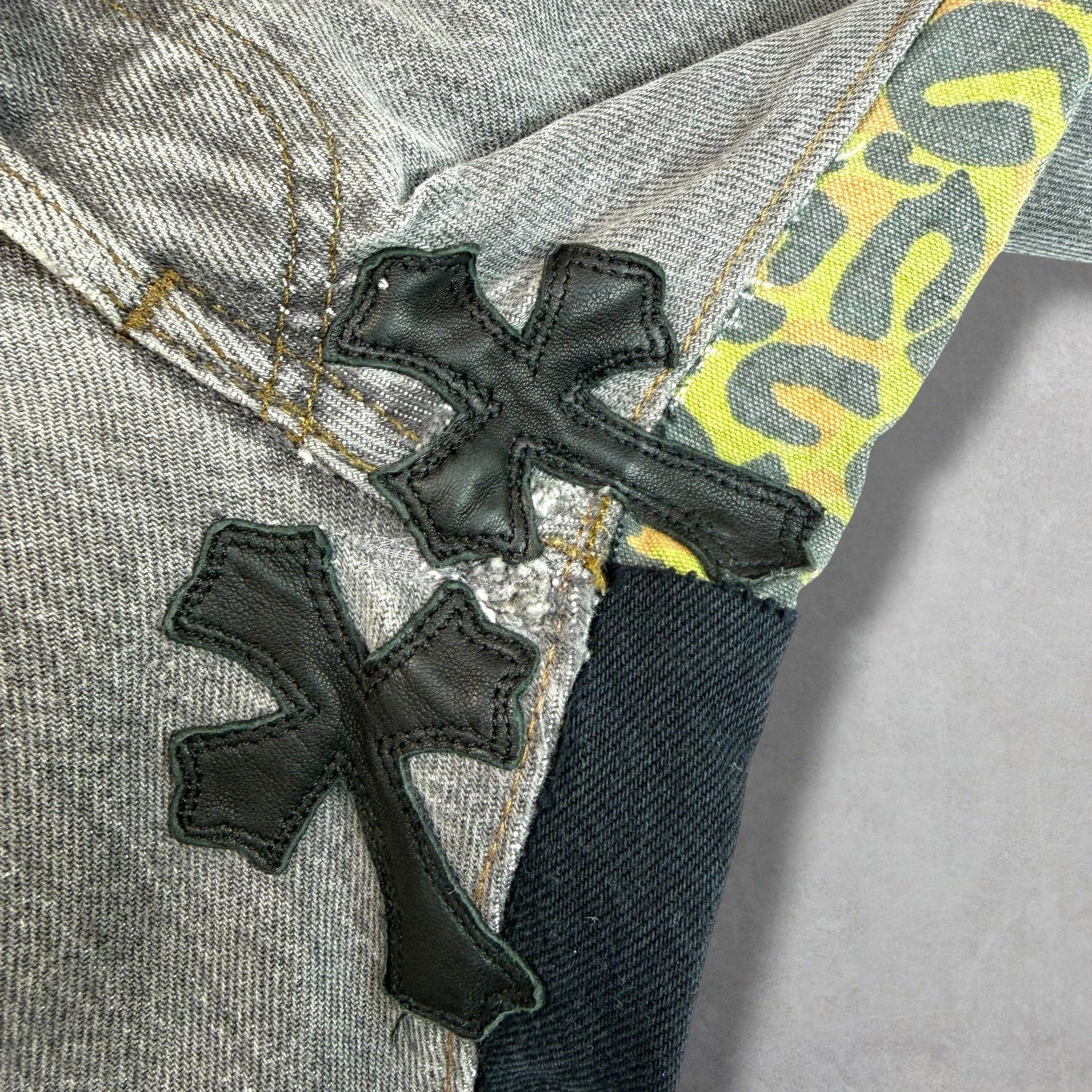 Chrome Hearts Chrome Hearts x Gallery Dept. Cross Patch Flared Jeans 33 Size US 33 - 5 Thumbnail