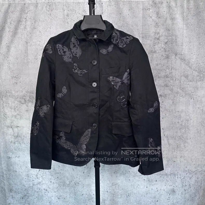 Valentino Valentino Black embroidered heavy work butterfly jacket Size US XS / EU 42 / 0 - 1 Thumbnail