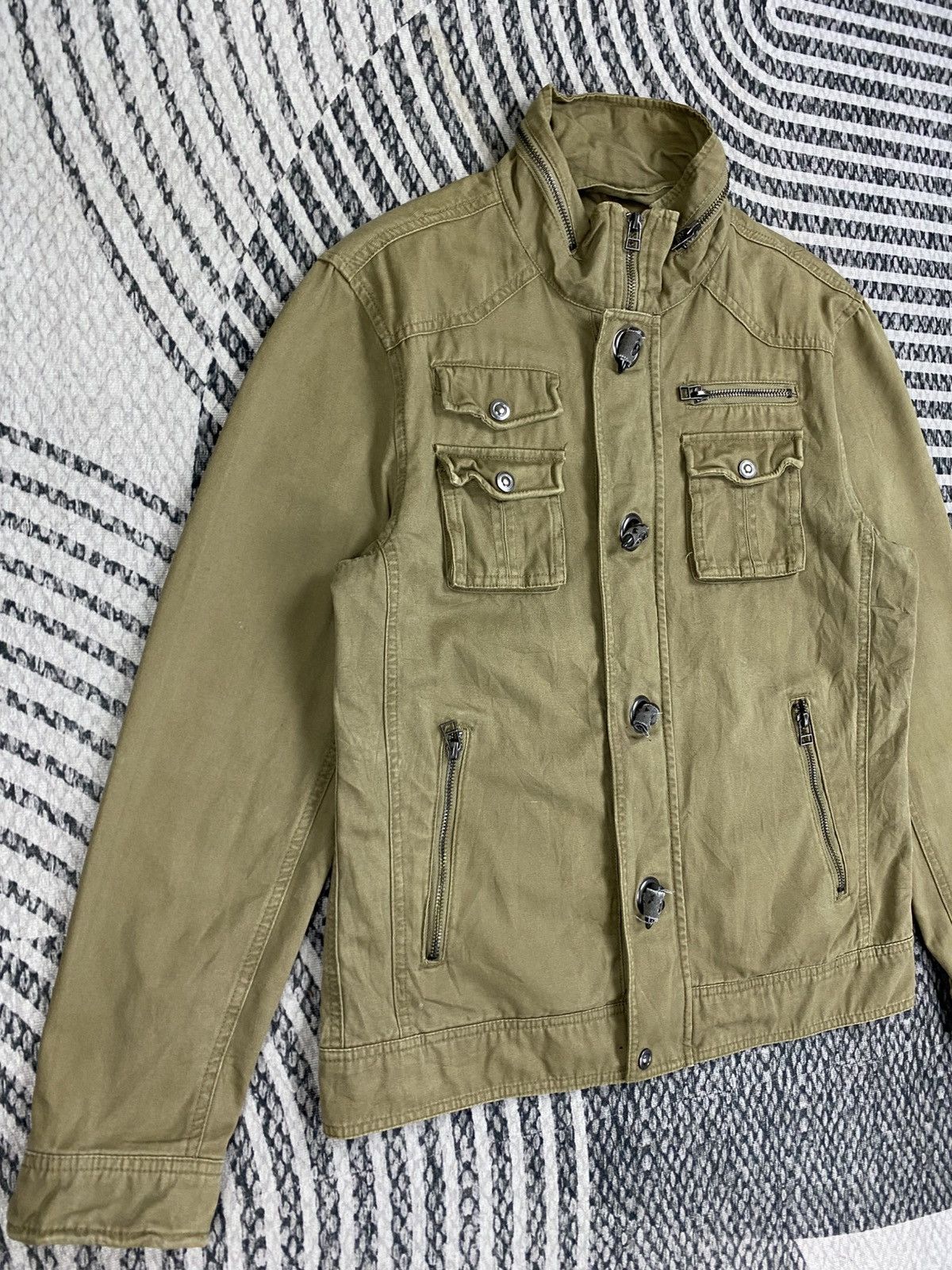 Japanese Brand Vtg Neutral Infinity Stand Collar Multipocket Field Jacket Size US M / EU 48-50 / 2 - 3 Thumbnail