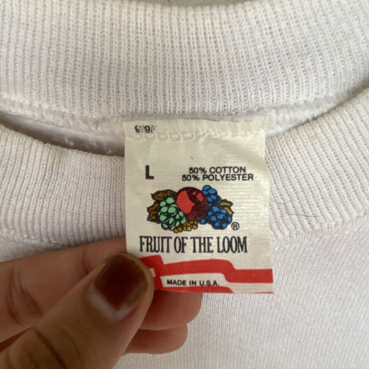 Other Vintage Fruit Of The Loom Printed Crewneck Sweatshirt White Size L / US 10 / IT 46 - 6 Thumbnail