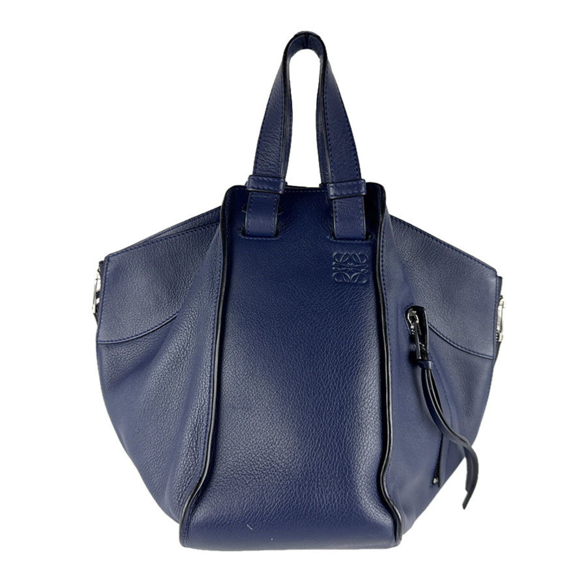 Loewe LOEWE Hammock Leather Handbag/Shoulder Bag in Navy and Silver, Women's, Free Shipping, z8577 Size ONE SIZE - 1 Thumbnail