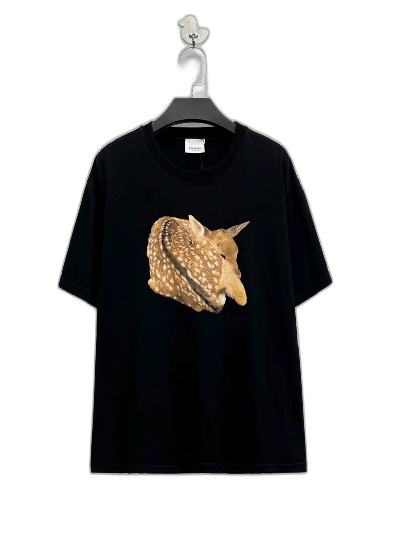Burberry Burberry Black Short Sleeve Deer Logo T-Shirt-yf Size US M / EU 48-50 / 2 - 1 Thumbnail