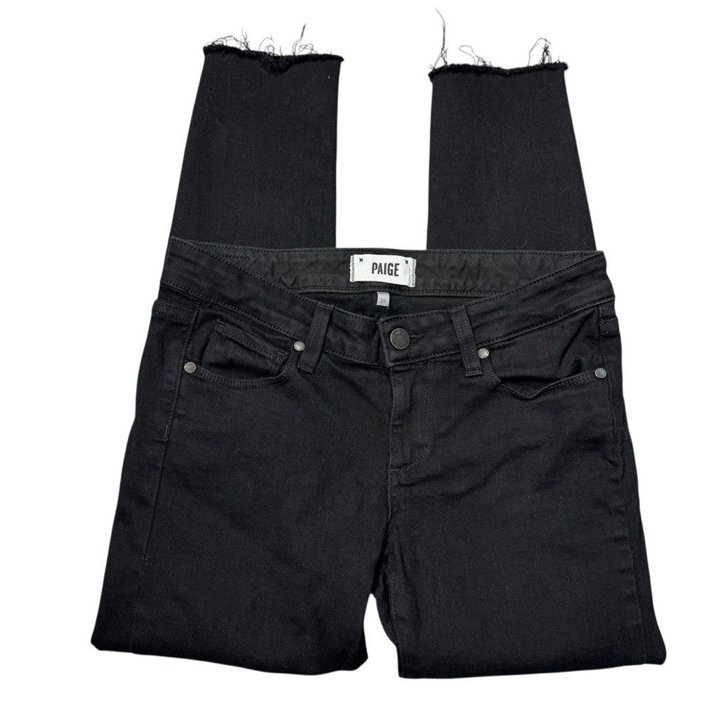 Paige Paige Skyline Skinny Black Distressed Jeans Size 26 Size 26" / US 2 / IT 38 - 3 Thumbnail