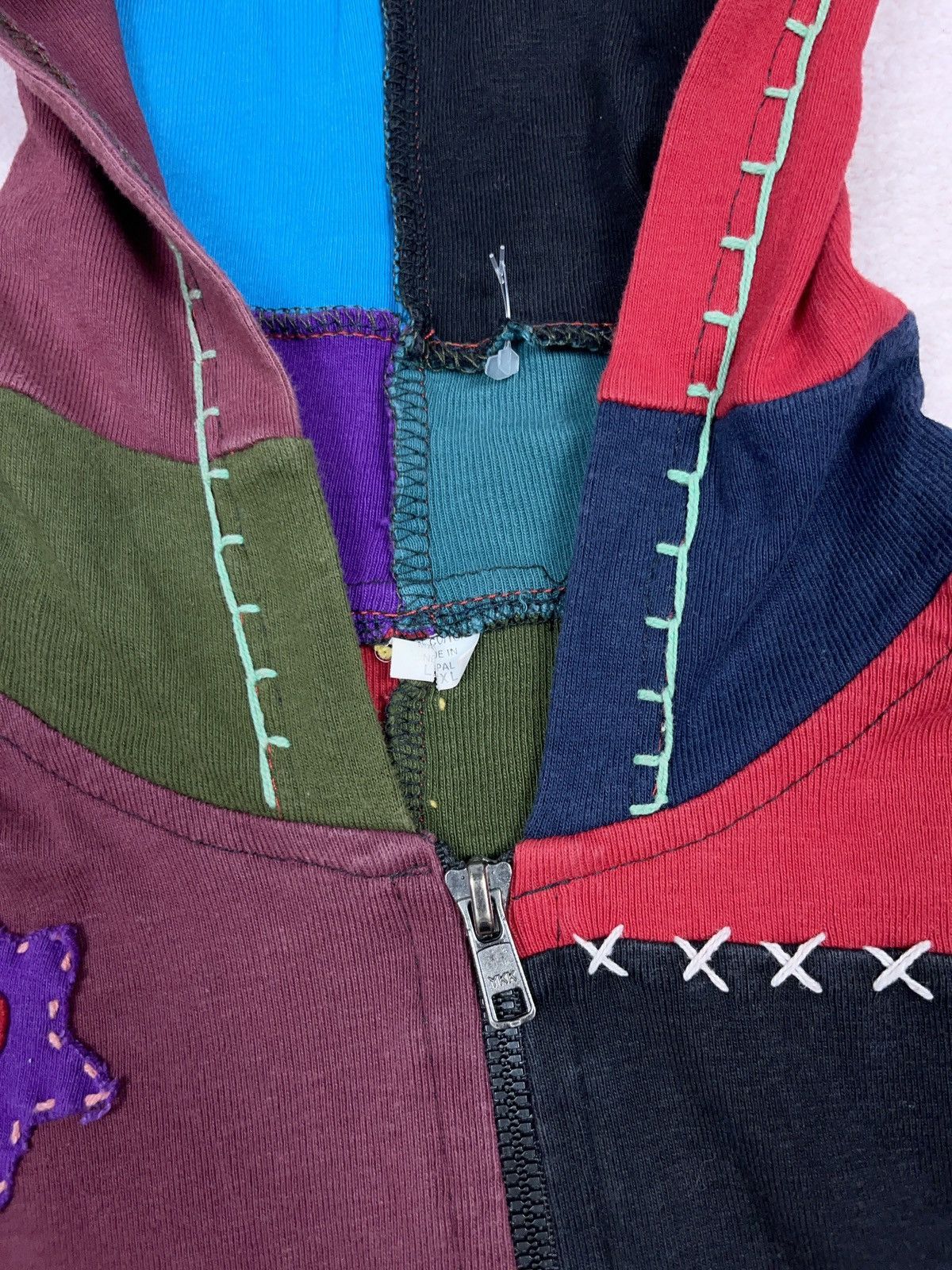 Handmade × Japanese Brand × Vintage ➕ handmade patchwork Nepal Navajo zip up hoodie Size L / US 10 / IT 46 - 3 Thumbnail