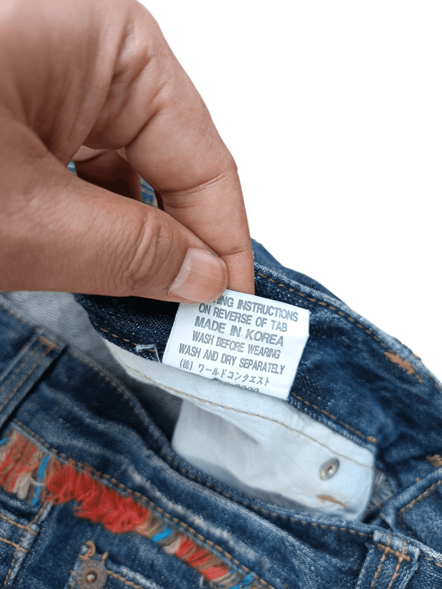 Japanese Brand BUZZ SPUNKY Skinny Distressed Whiskers Faded Rare Design Size US 30 / EU 46 - 15 Thumbnail