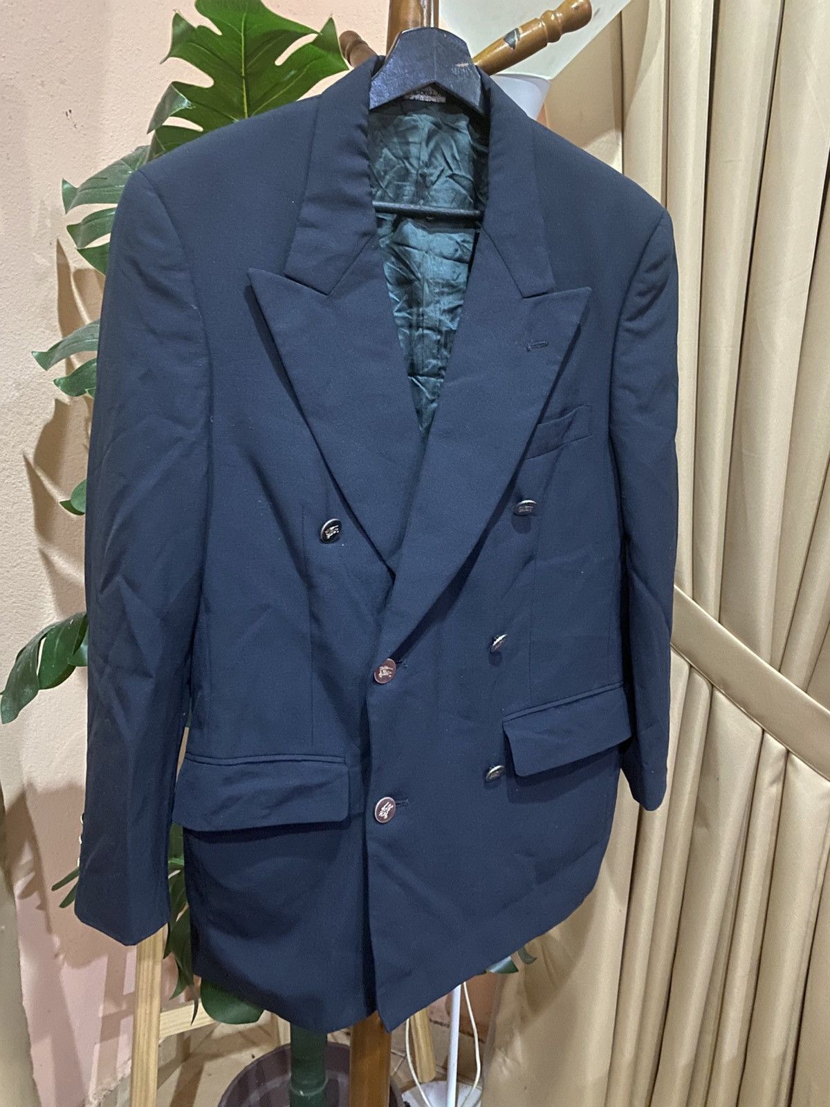 Burberry Vintage 80s Union-Made Double Breasted Blazer Size US M / EU 48-50 / 2 - 3 Thumbnail