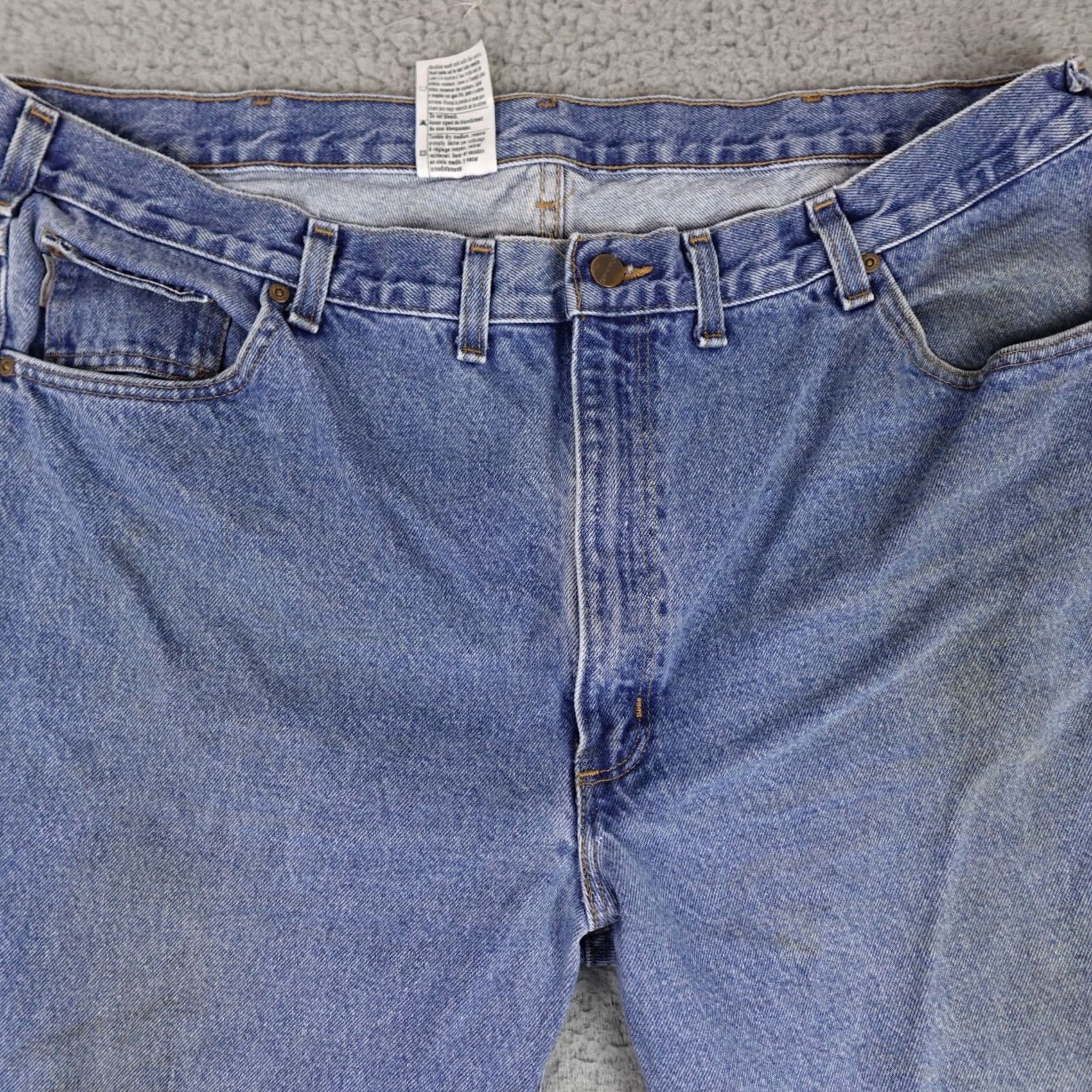 Carhartt Carhartt Jeans Mens 44x32 Blue Denim Patch B18 DST Work Regular 90s Logo USA Mens Size US 44 / EU 60 - 5 Thumbnail