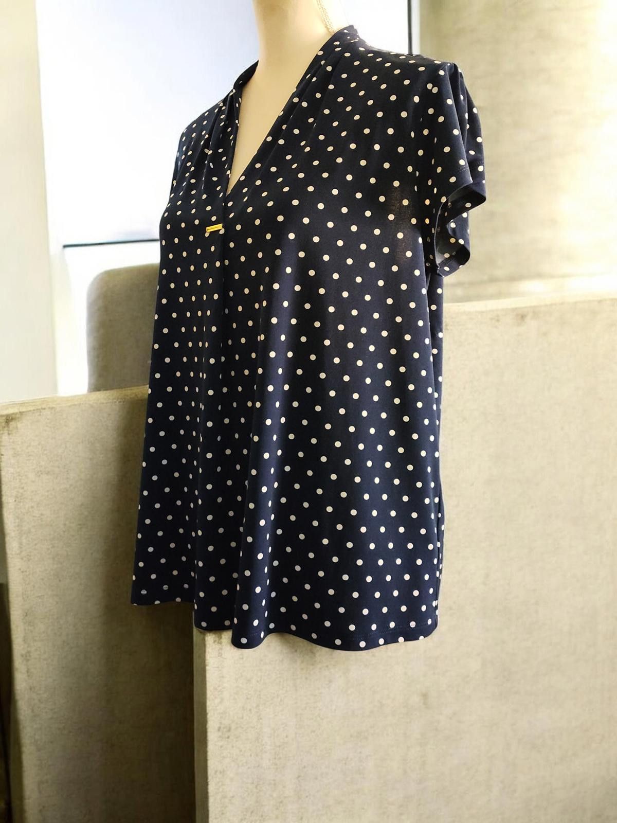 Other Rafaella Medium Navy Blue Polka Dot Blouse - New WithoutTags Size M / US 6-8 / IT 42-44 - 4 Thumbnail