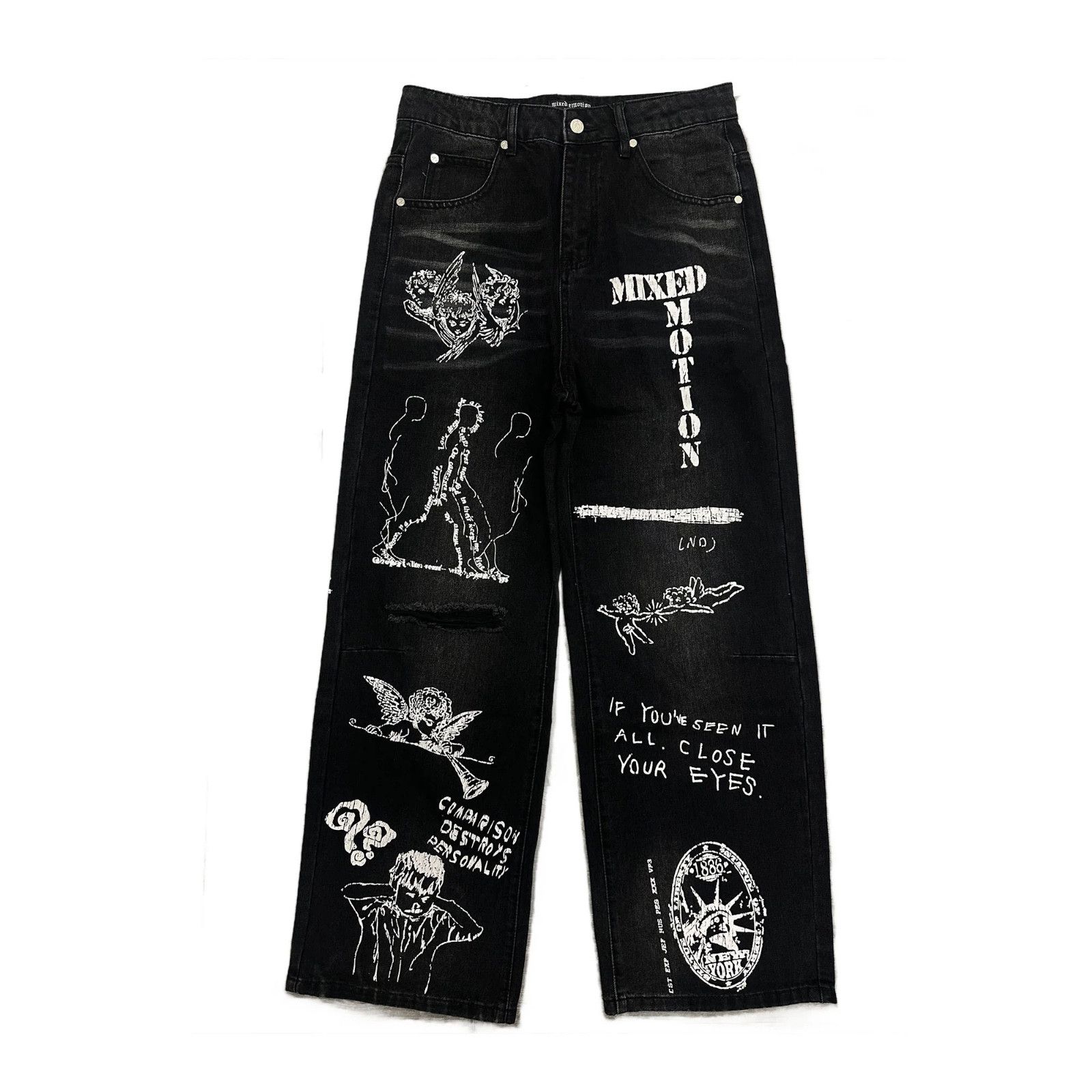 Other Mixed Emotions 'Canvas' Black Jeans Size US 32 / EU 48 - 1 Preview