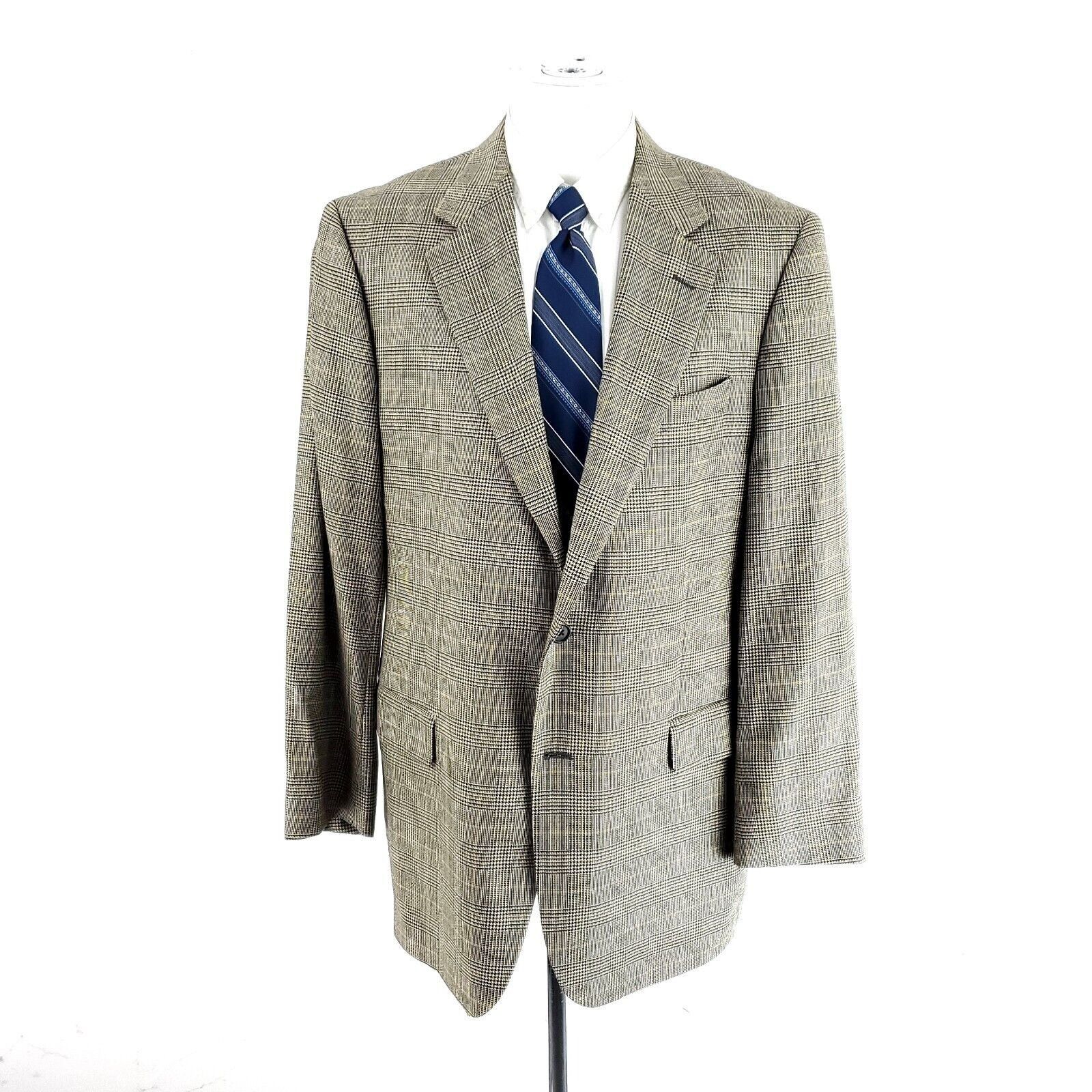 Brooks Brothers Brooks Brothers 346 Wool Silk 2 Button Sport Coat 42L Tan Pl Size 42L - 3 Thumbnail