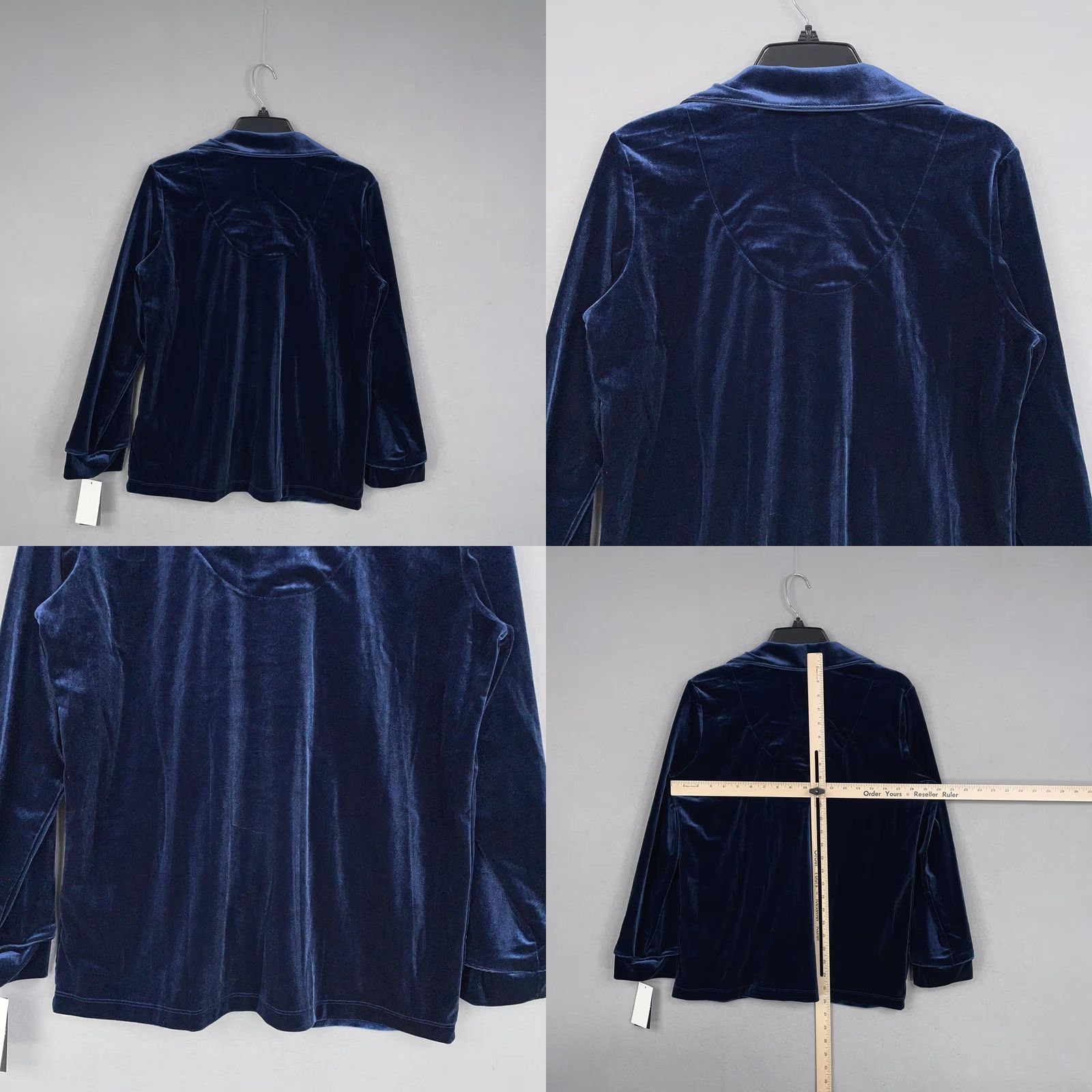 Ralph Lauren VINTAGE Lauren Ralph Lauren Shirt Womens Small Blue Velvet Pajama Top Lounge Black Label Size S / US 4 / IT 40 - 8 Thumbnail