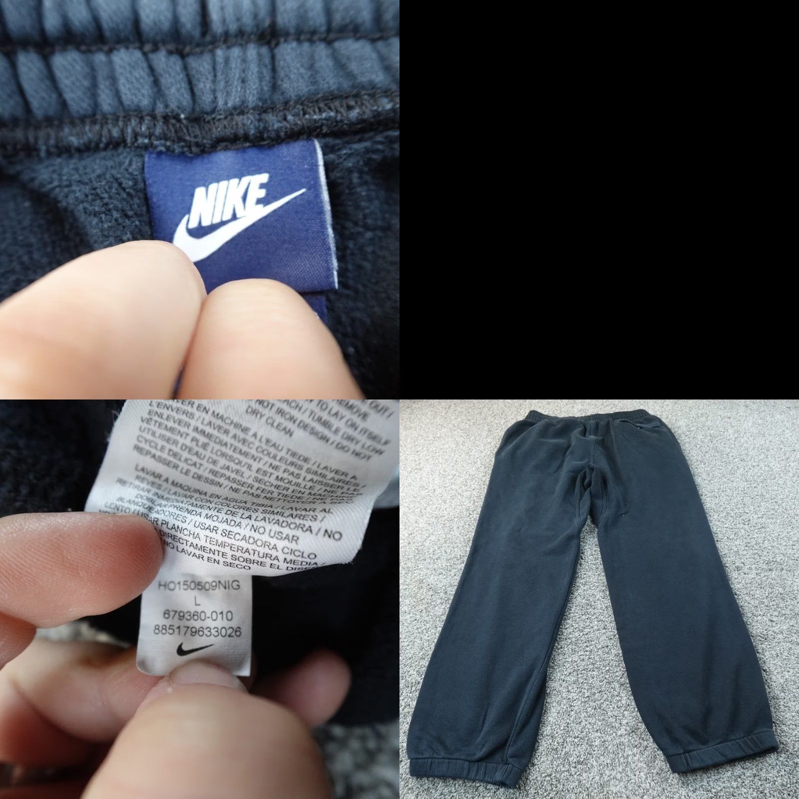 Nike Nike Sweatpants Mens L Black Swoosh Drawstring Jogger Pants Gym Workout Warmup Size US 33 - 8 Thumbnail