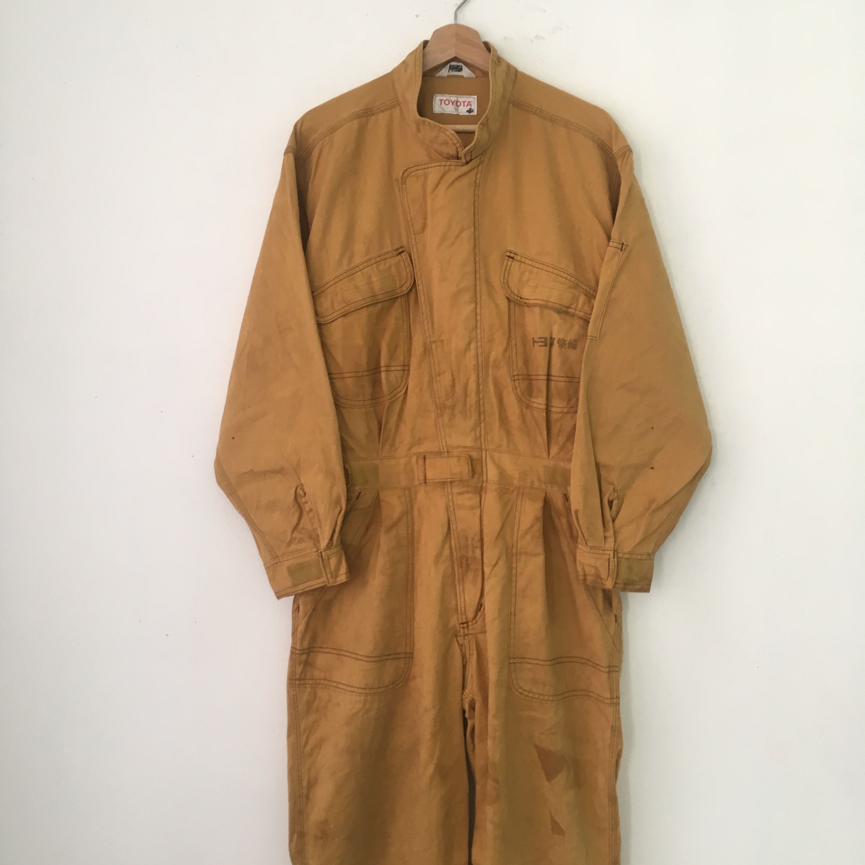 Japanese Brand Vintage 90's Heavy Used Toyota Japan Brown Coveralls - 481 Size US L / EU 52-54 / 3 - 3 Thumbnail