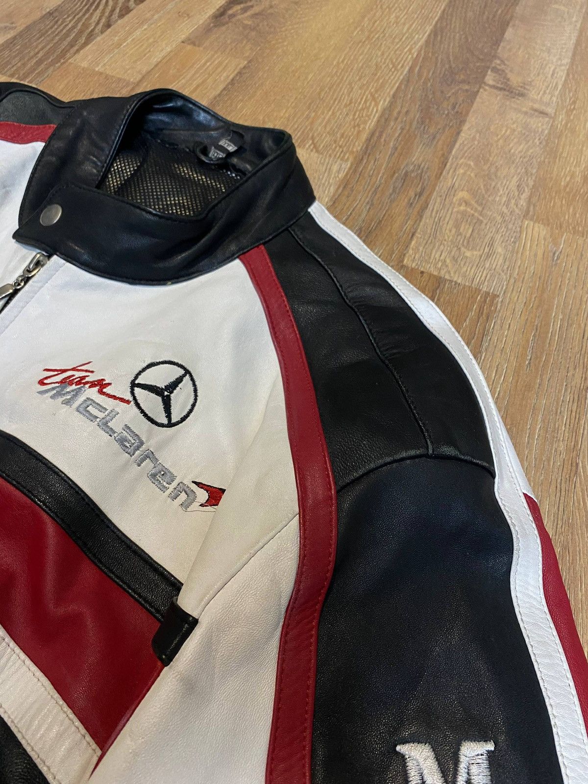 Other McLaren Mercedes Benz Vintage Leather Jacket Racing Nylon Size US XL / EU 56 / 4 - 6 Thumbnail