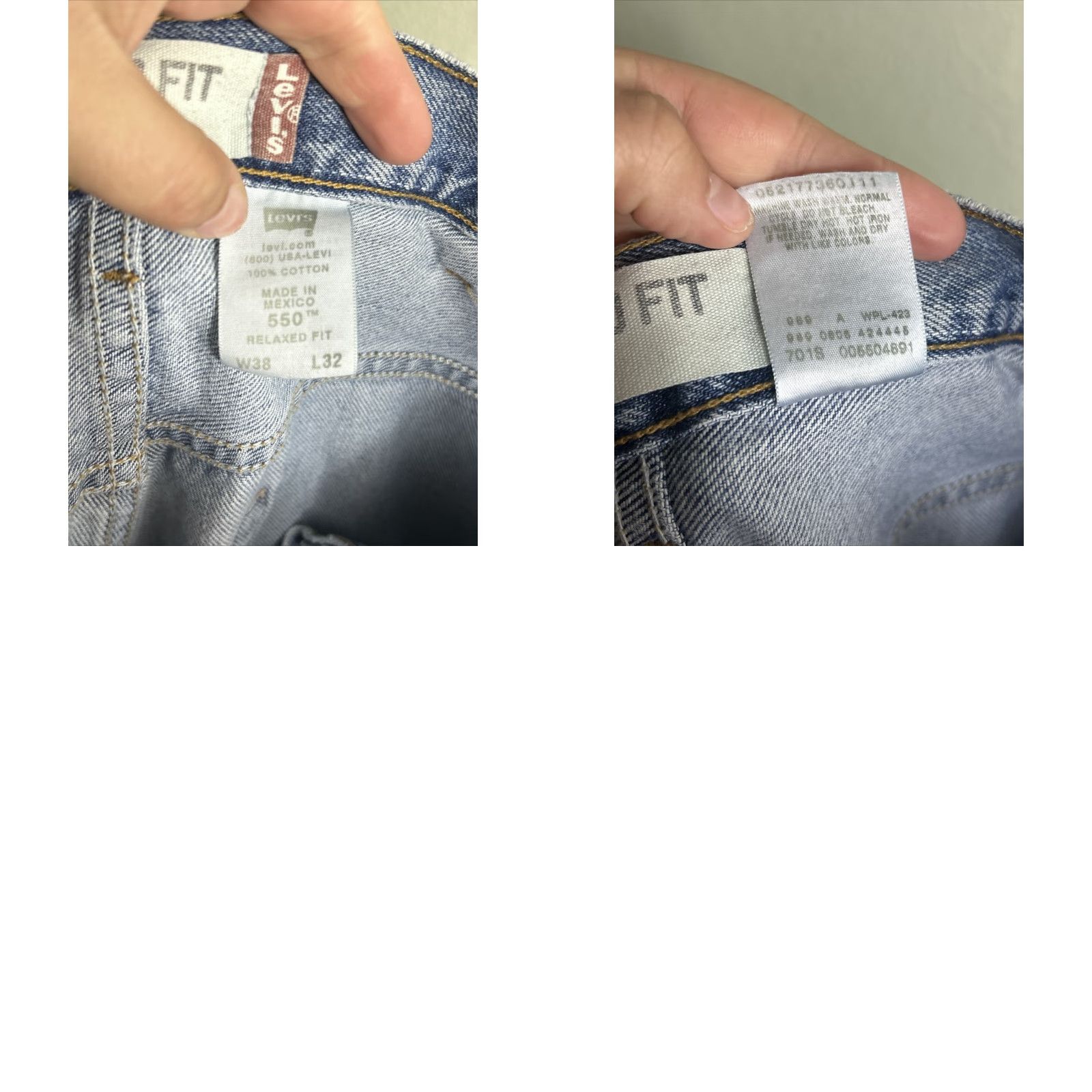 Levi's Levi’s 550 Jeans Mens Light Wash Relaxed Fit 38x32 Distressed Stains Blue Denim Straight 90s Inches? Size US 38 / EU 54 - 10 Thumbnail