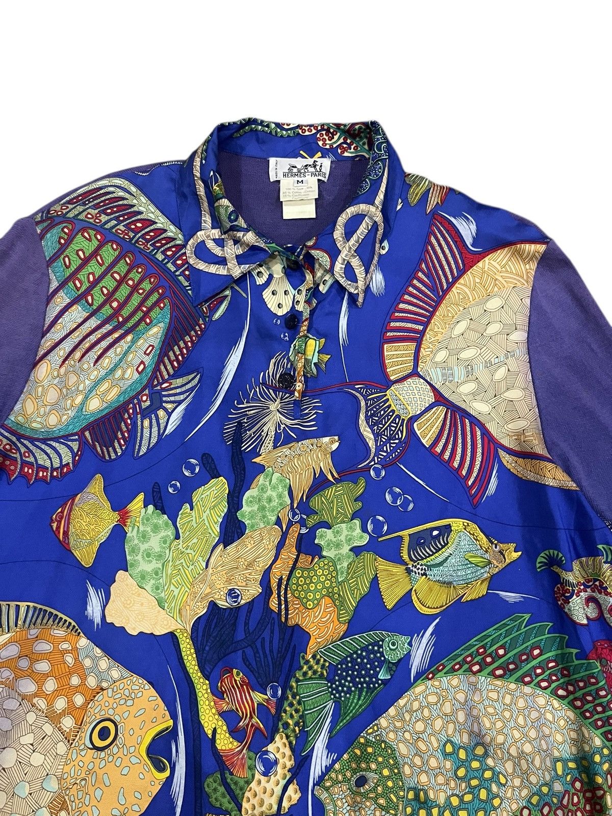 Hermes Hermès “Grands Fonds” Silk Knit Sweater/Polo – Margiela Era Size US M / EU 48-50 / 2 - 8 Thumbnail