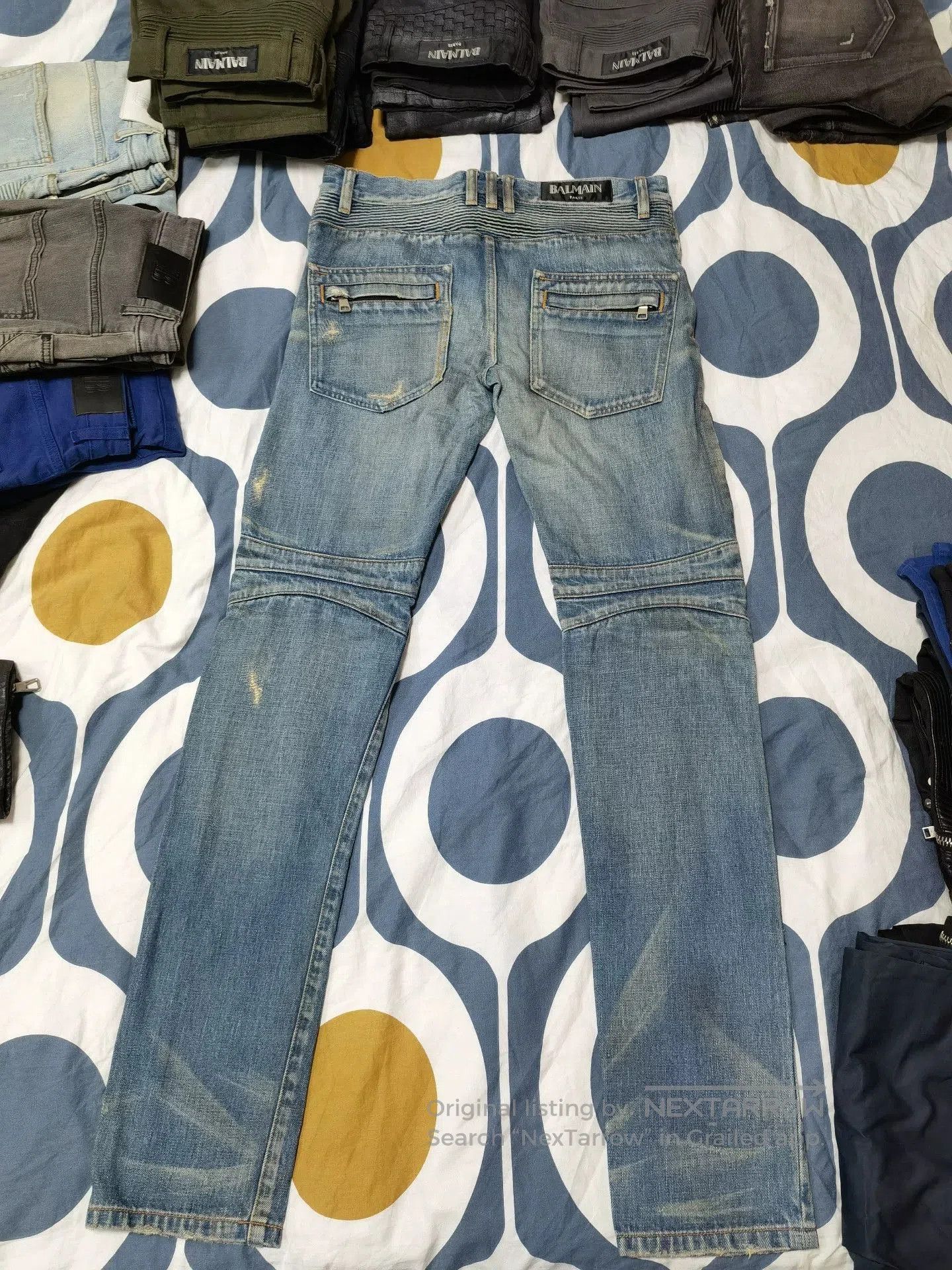 Balmain Balmain Moto Distressed Denim Jeans. Size US 29 - 3 Thumbnail