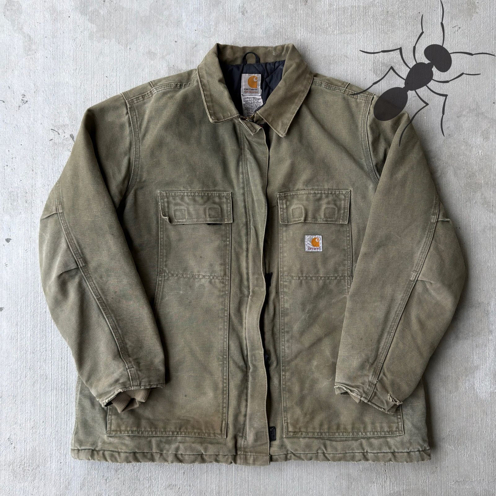 Carhartt × Vintage Carhartt WOMENS WC026 LOV green arctic work wear jacket Size US XL / EU 56 / 4 - 1 Thumbnail