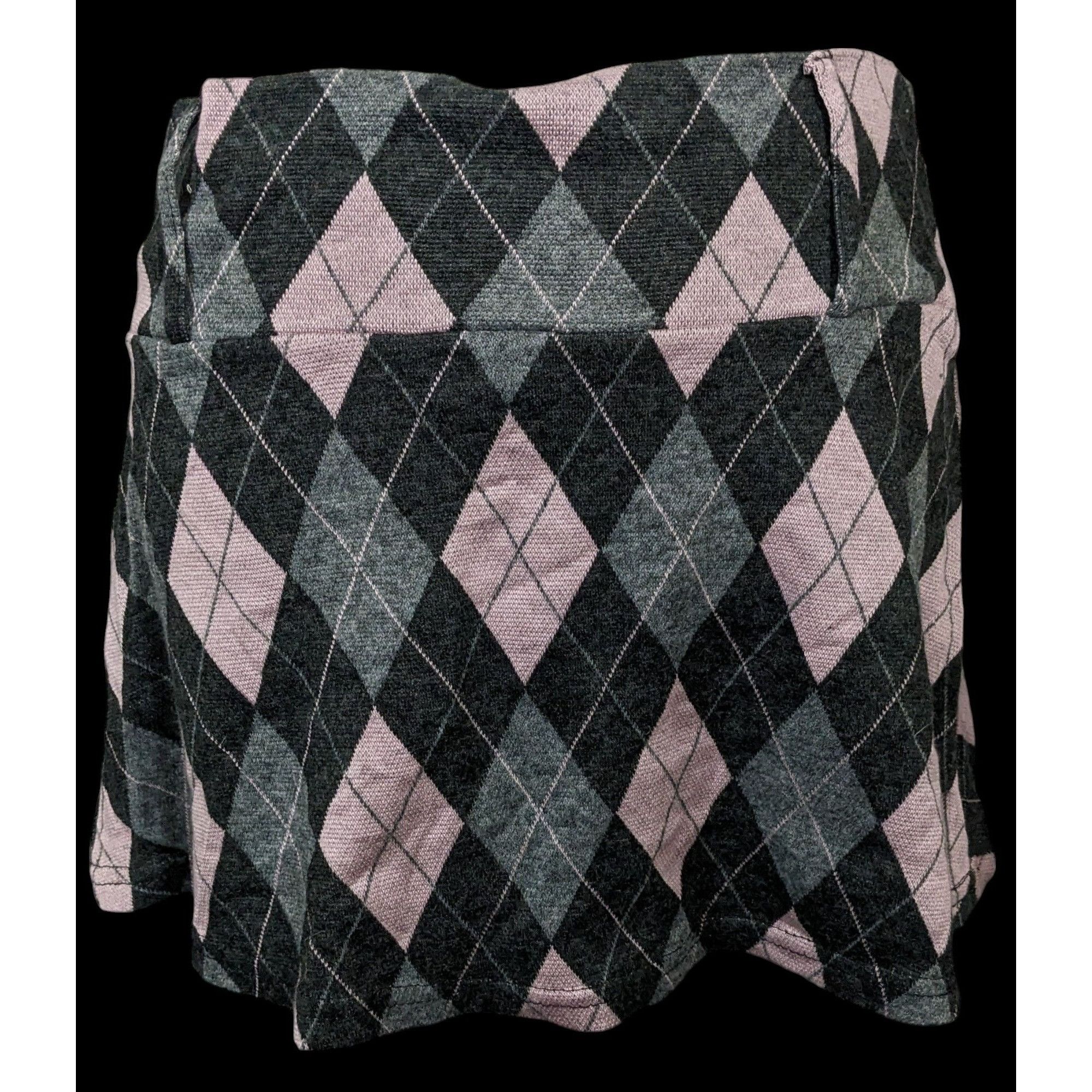Other Y2K Mall Goth Pink Argyle Skirt by Zoe & Beth Size 33" - 2 Thumbnail