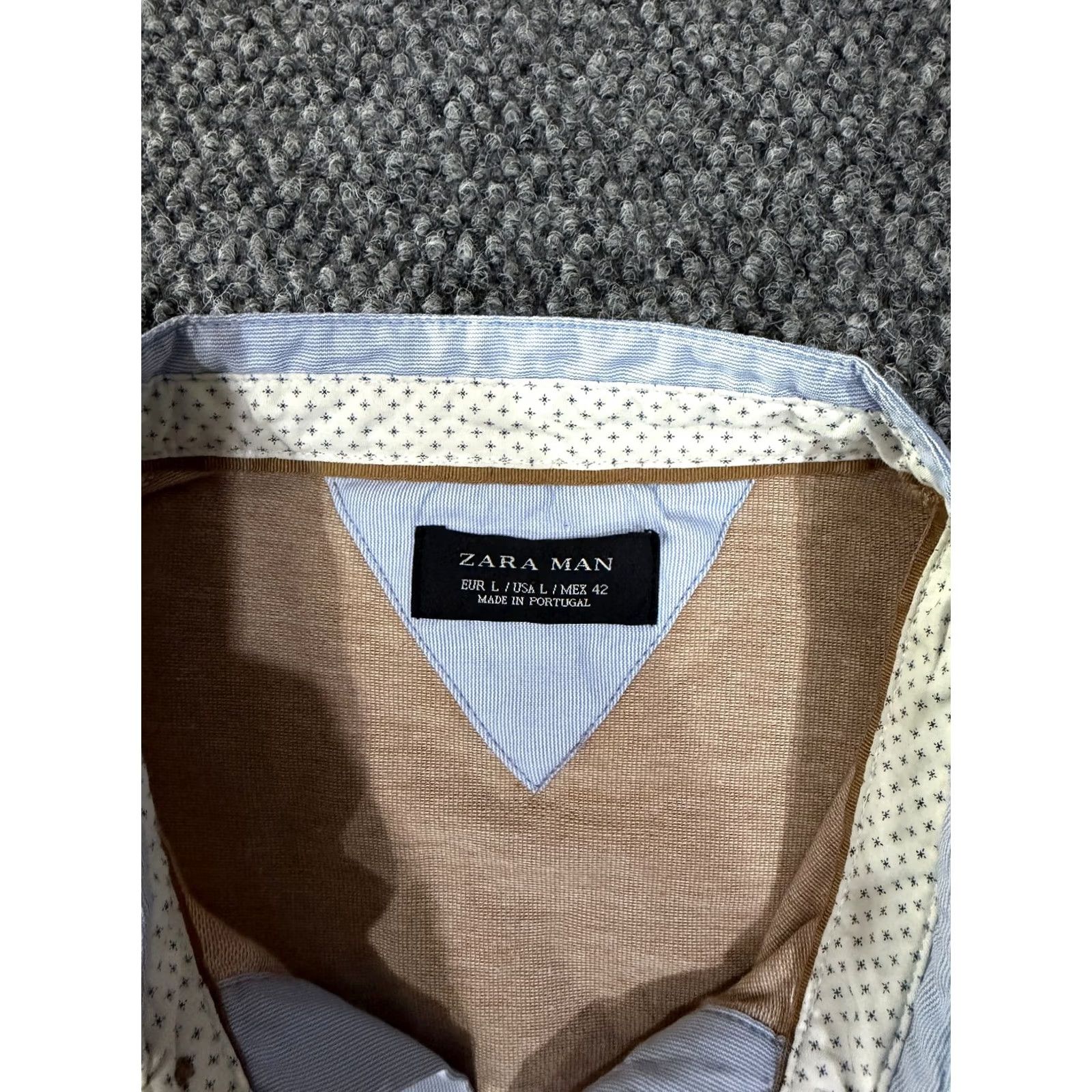 Zara Zara Polo Shirt Mens L Beige Short Sleeve Casual Knit Cotton Regular Fit Golf Modern Button Collar shirt Size US L / EU 52-54 / 3 - 3 Thumbnail