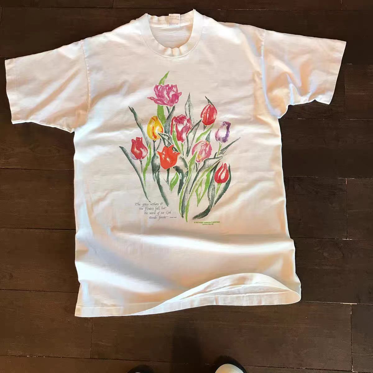 Vintage White washed vintage floral print t-shirt Size US M / EU 48-50 / 2 - 1 Thumbnail