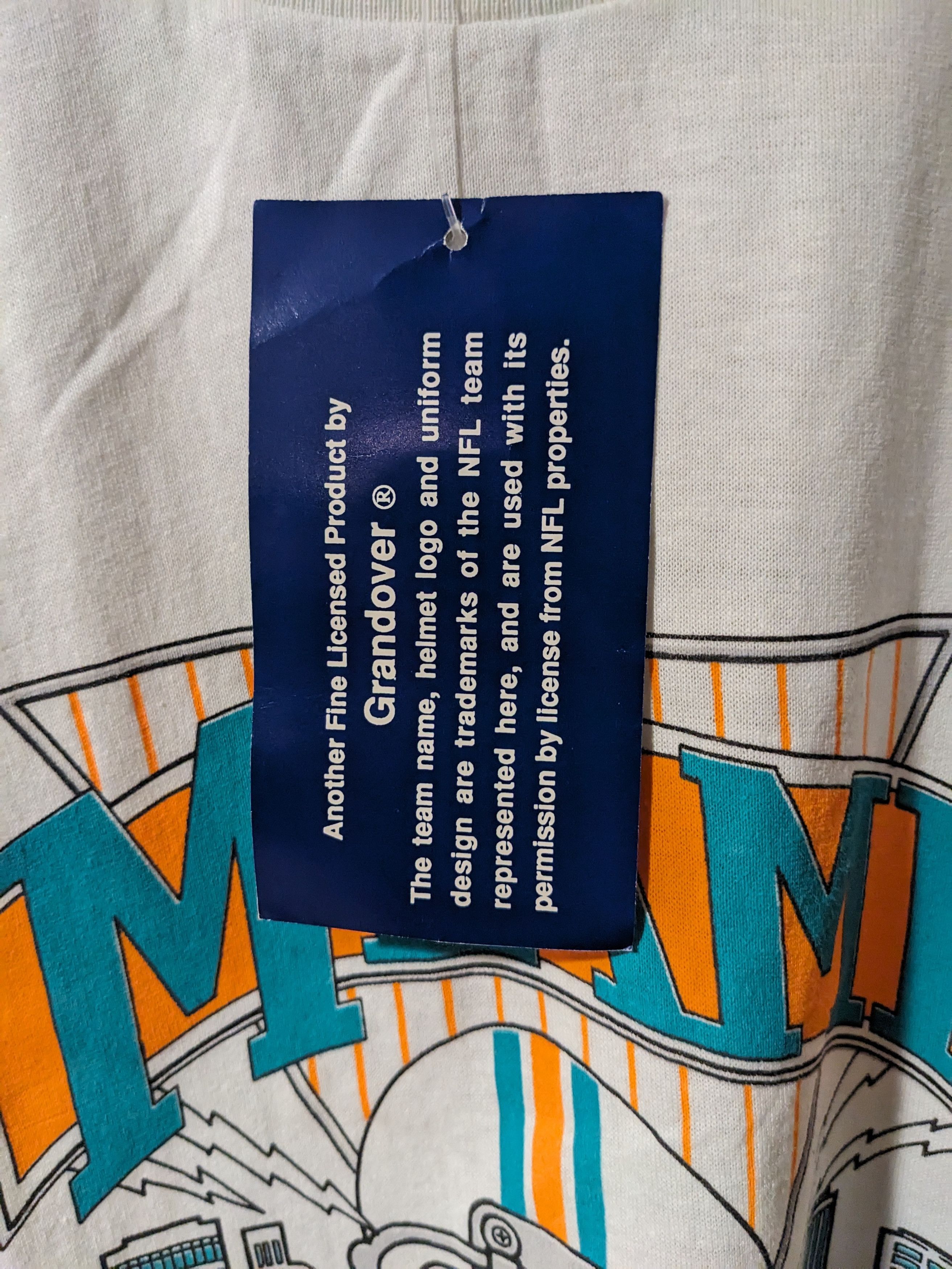 NFL × Vintage Vintage 90s Miami Dolphins NFL Football Sleep Wear T-Shirt Size US M / EU 48-50 / 2 - 4 Thumbnail
