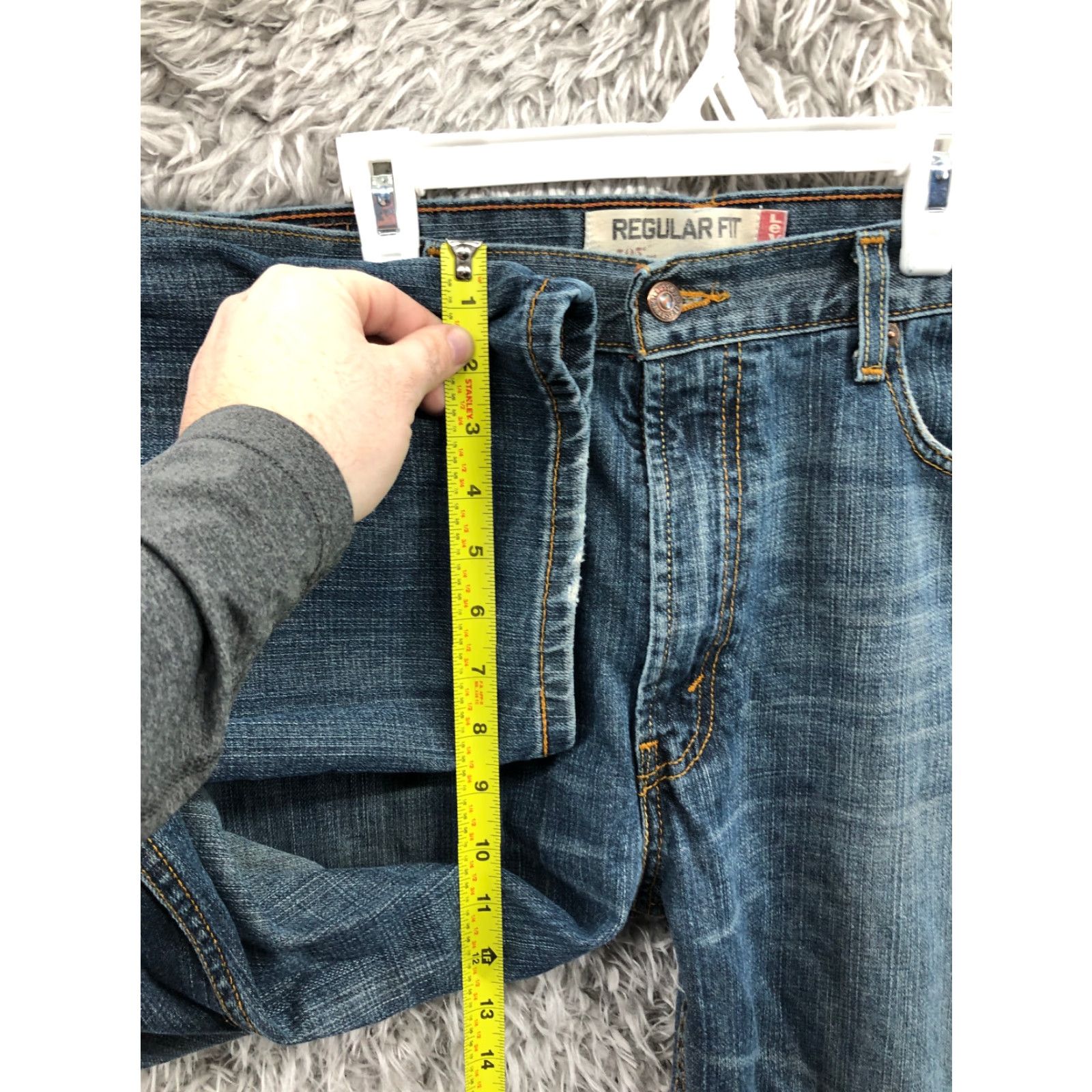 Levi's Levi's 505 Jeans Size 36x32 Mens Mid Rise Straight Leg Dark Wash Blue Denim Jeans Size US 36 / EU 52 - 4 Thumbnail