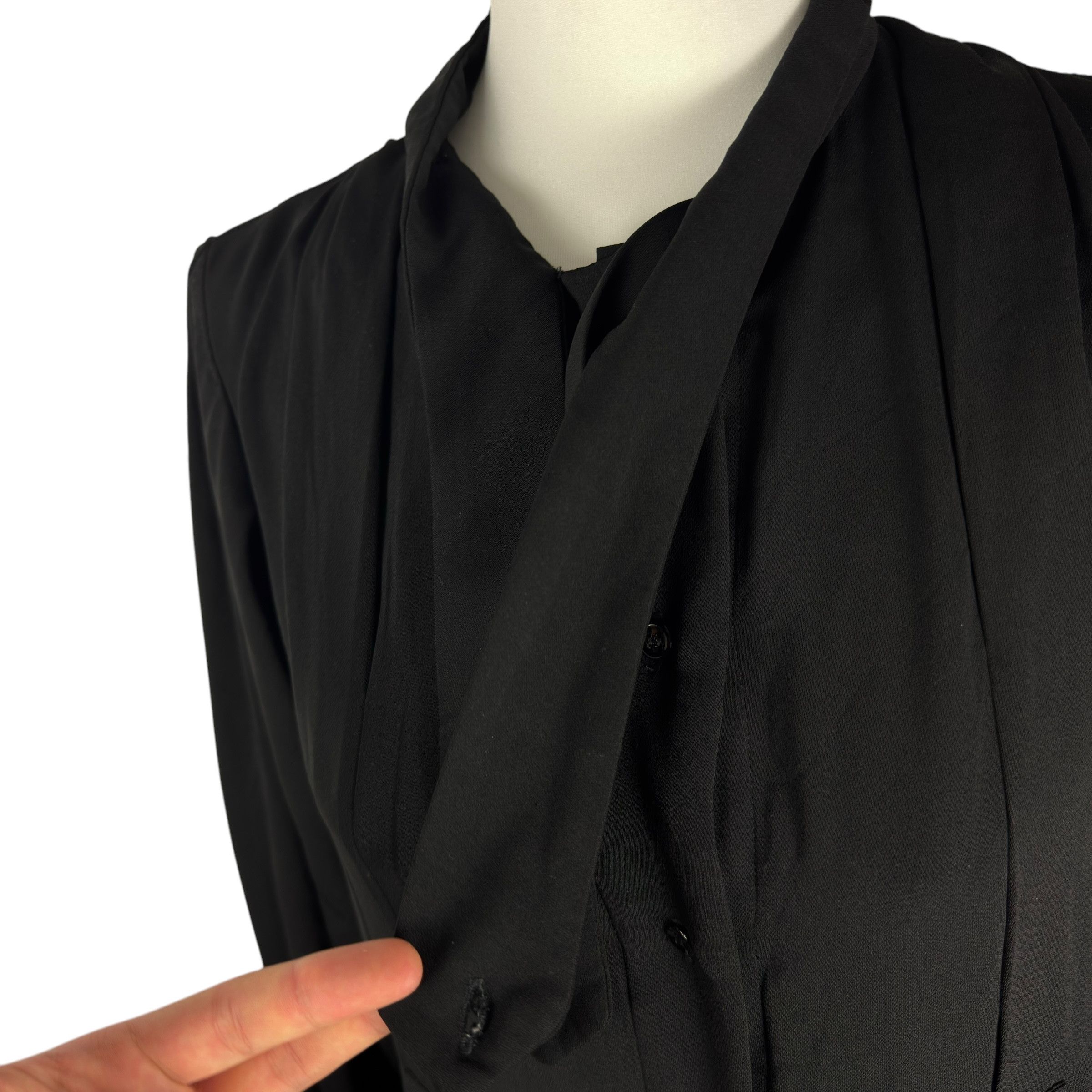 Vintage × Yves Saint Laurent Yves Saint Laurent Women's Tie Neck Long Sleeve Shirt Dress Size M / US 6-8 / IT 42-44 - 4 Thumbnail