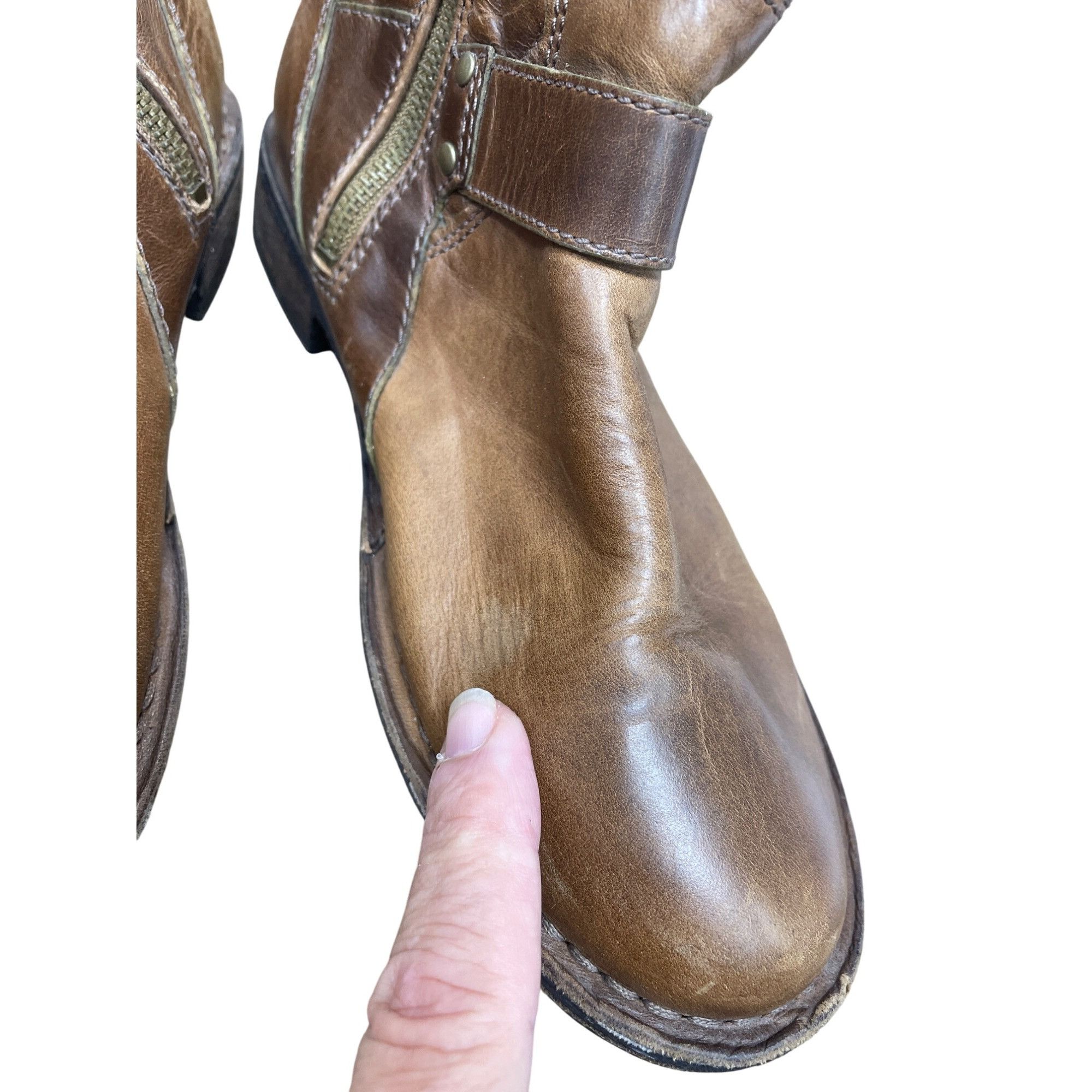 Ugg UGG Womans Brown Leather Moto Quilted Mid Calf Boots Sz 7.5 Size US 7.5 / IT 37.5 - 18 Thumbnail
