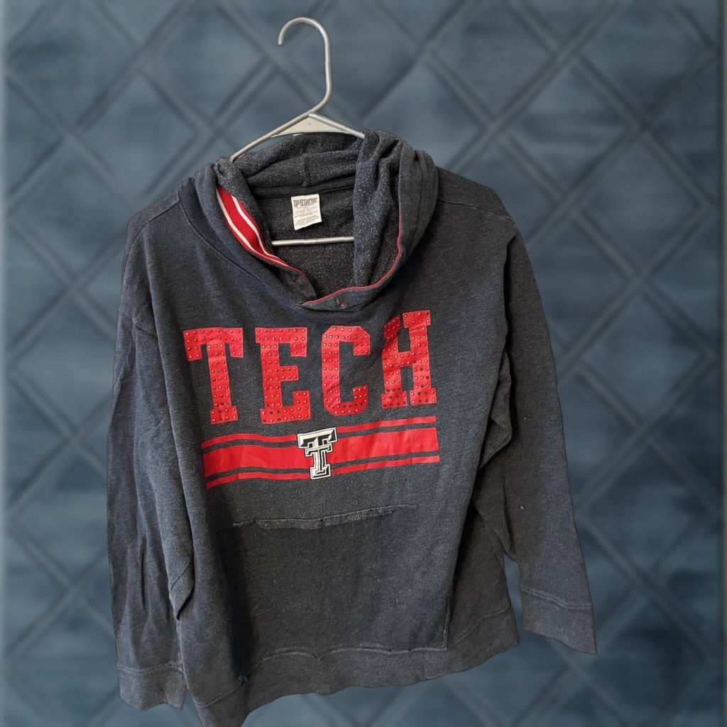 Victoria's Secret VINTAGE PINK for Victorias Secret Texas Tech Red Raiders Hoodie XS Gray Shirt Ladies Sweatshirt Logo Hooded Pullover Athleisure Womens Texas Tech Size XS / US 0-2 / IT 36-38 - 1 Thumbnail