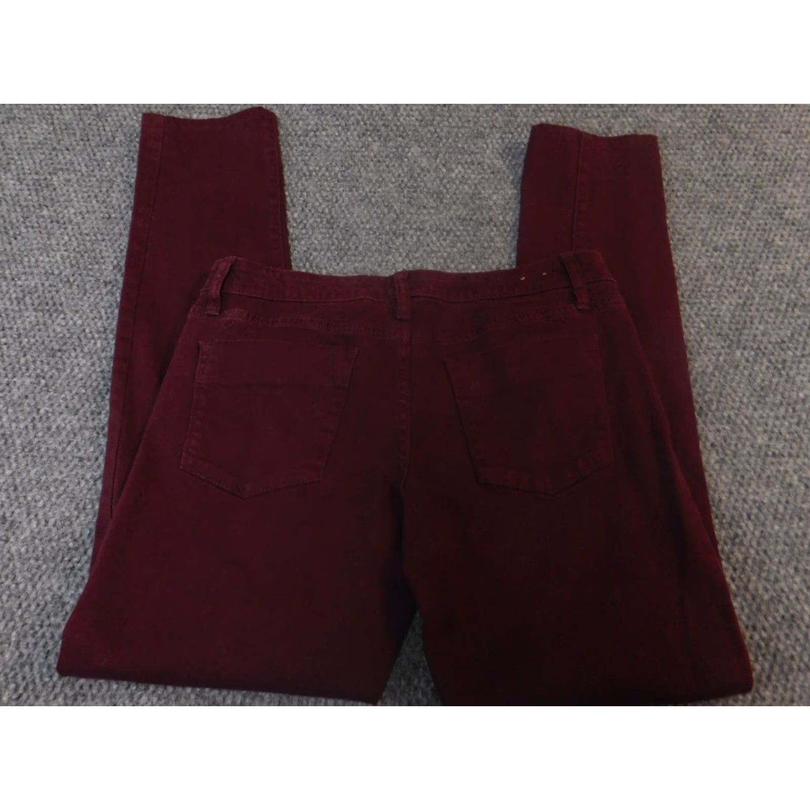 Mossimo Mossimo Womens Jeans 4 Burgundy Skinny Premium Denim with Pockets Zip 29in Inseam Regular Rise Mid Stretch Red Cotton Size 27" / US 4 / IT 40 - 5 Thumbnail
