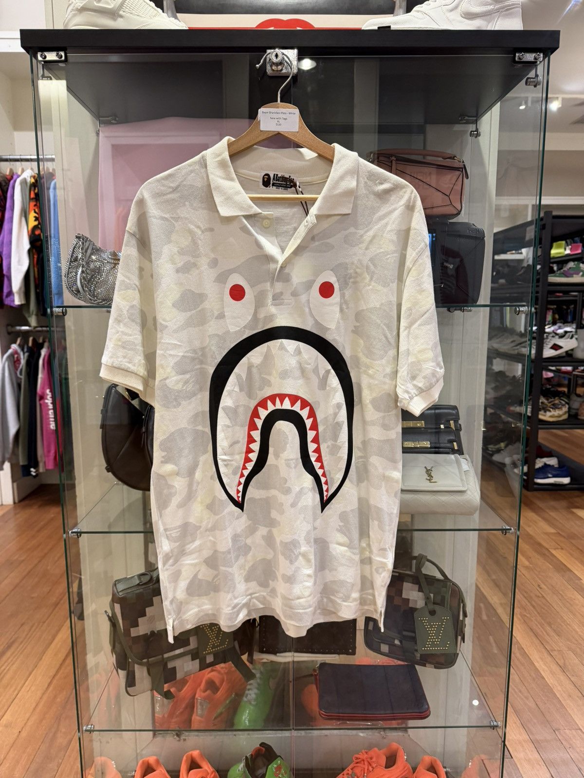 Bape Bape City Camo Glo-in-the-Dark Shark Polo Shirt Size US XL / EU 56 / 4 - 1 Thumbnail