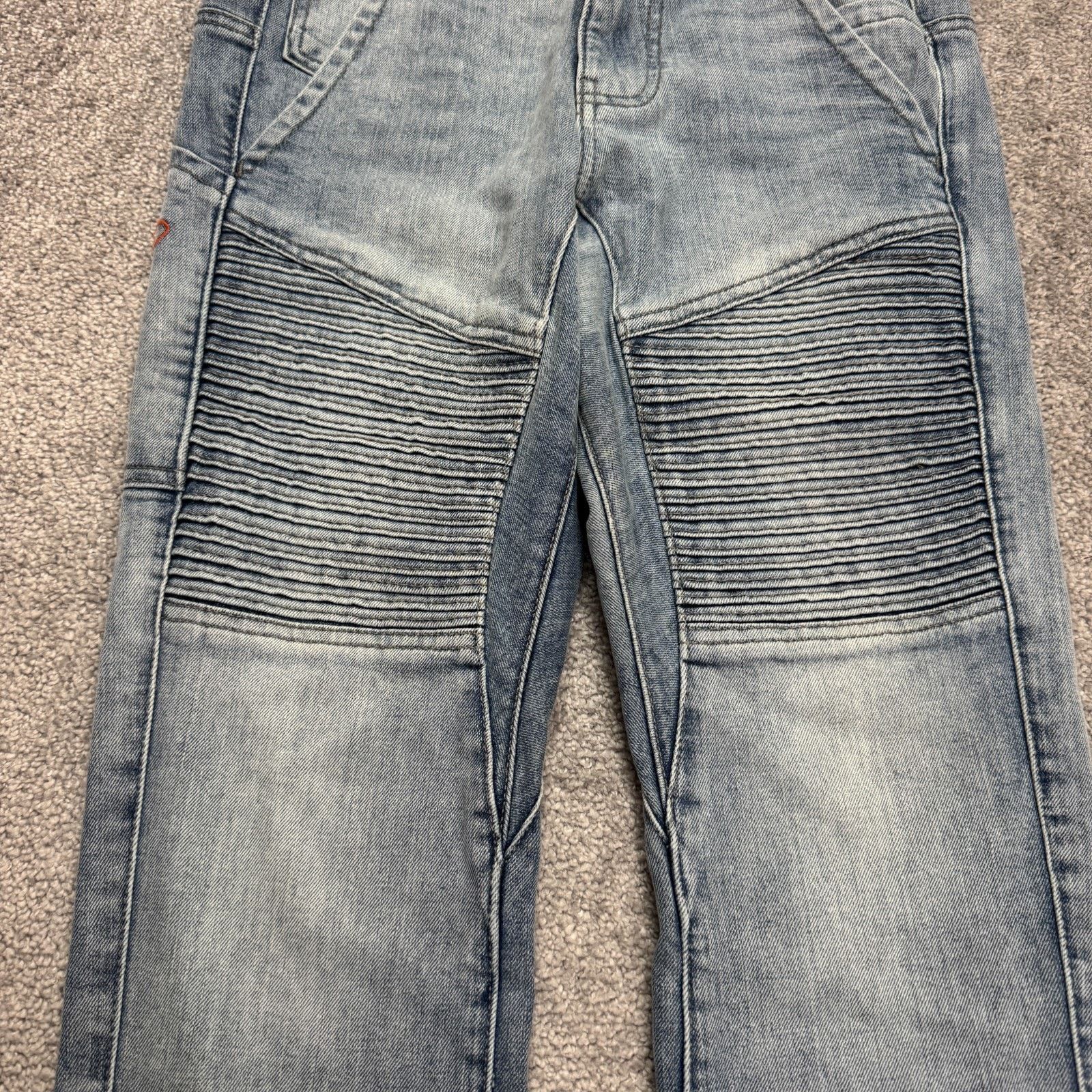 Saint Michael Saint Flight Jean Jogger Denim Mens 28 Blue Light Wash Biker Size US 28 / EU 44 - 6 Thumbnail