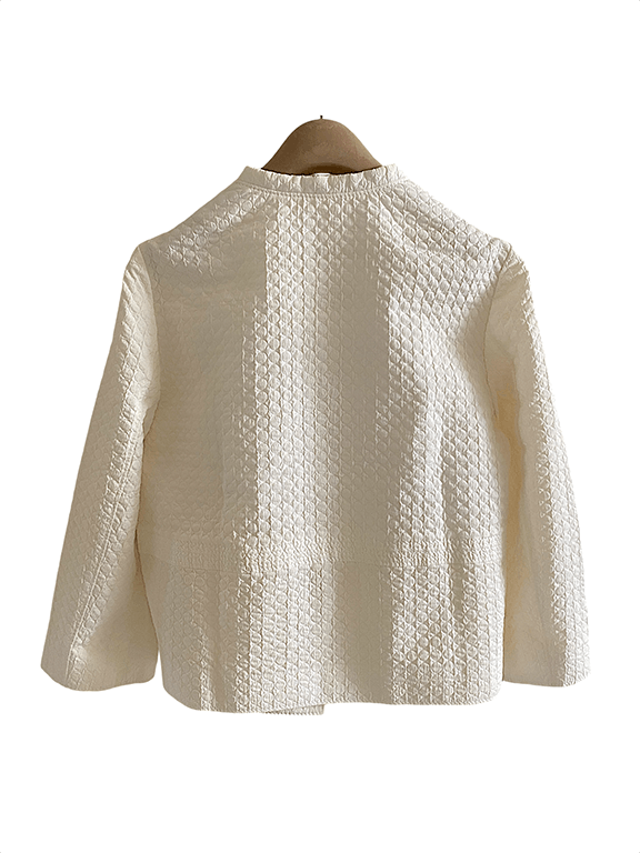 Piazza Sempione Off white textured light weight blazer Size S / US 4 / IT 40 - 4 Thumbnail
