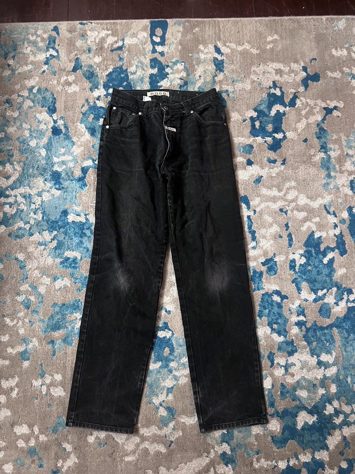 Hugo Boss Vintage boss jeans faded black denim Size US 31 - 1 Thumbnail