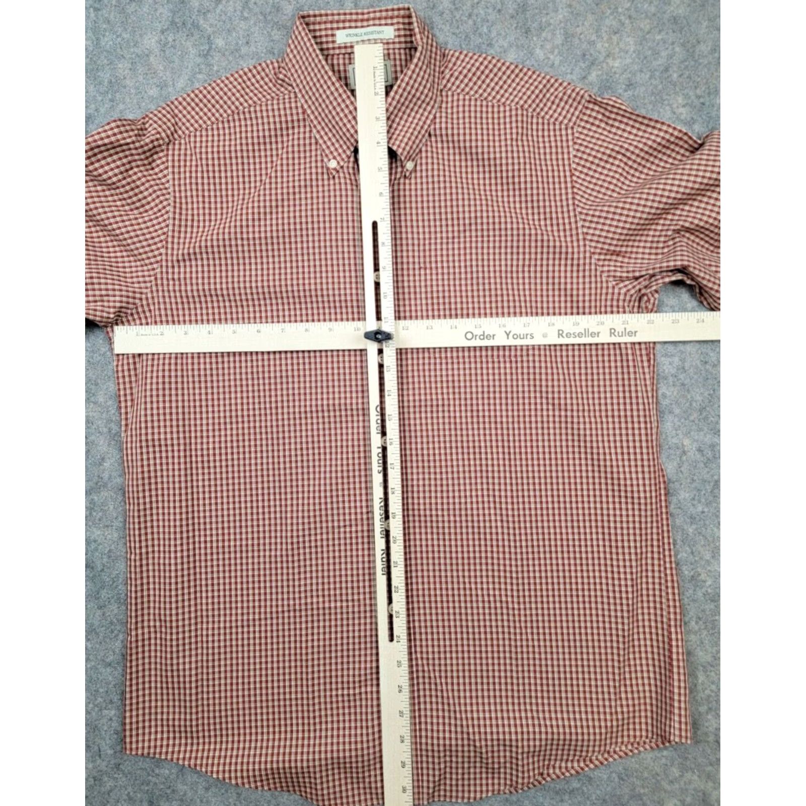 Vintage L.L. Bean Shirt Mens Medium Red Check Long Sleeve Button Down Wrinkle Resistant Size US M / EU 48-50 / 2 - 5 Thumbnail