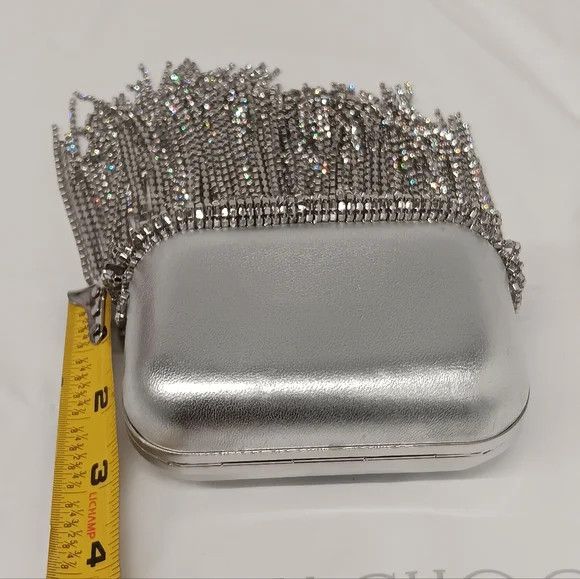 Jimmy Choo Jimmy Choo Micro Cloud Silver Crystal Mini Bag with Fringe Size ONE SIZE - 15 Thumbnail