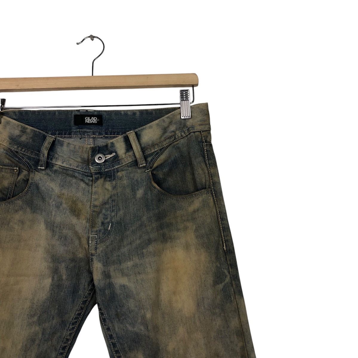 Japanese Brand Vintage Skinny Denim Jeans Glad News Acid Wash Issey Miyake Size US 34 / EU 50 - 5 Thumbnail