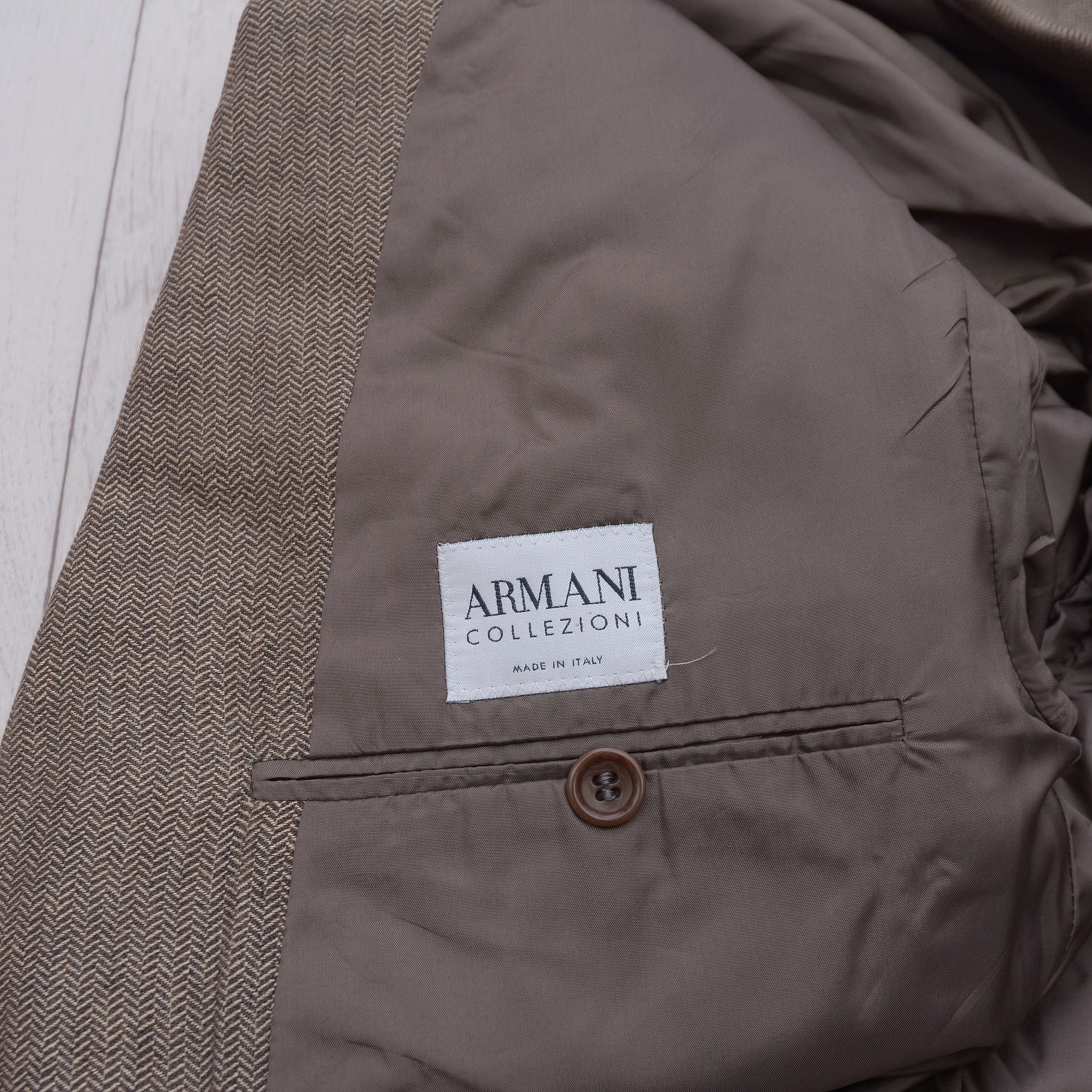 Armani × Armani Collezioni × Giorgio Armani Vintage Luxury Armani Collezioni Tweed Linen Casual Blazer Size 52L - 8 Thumbnail