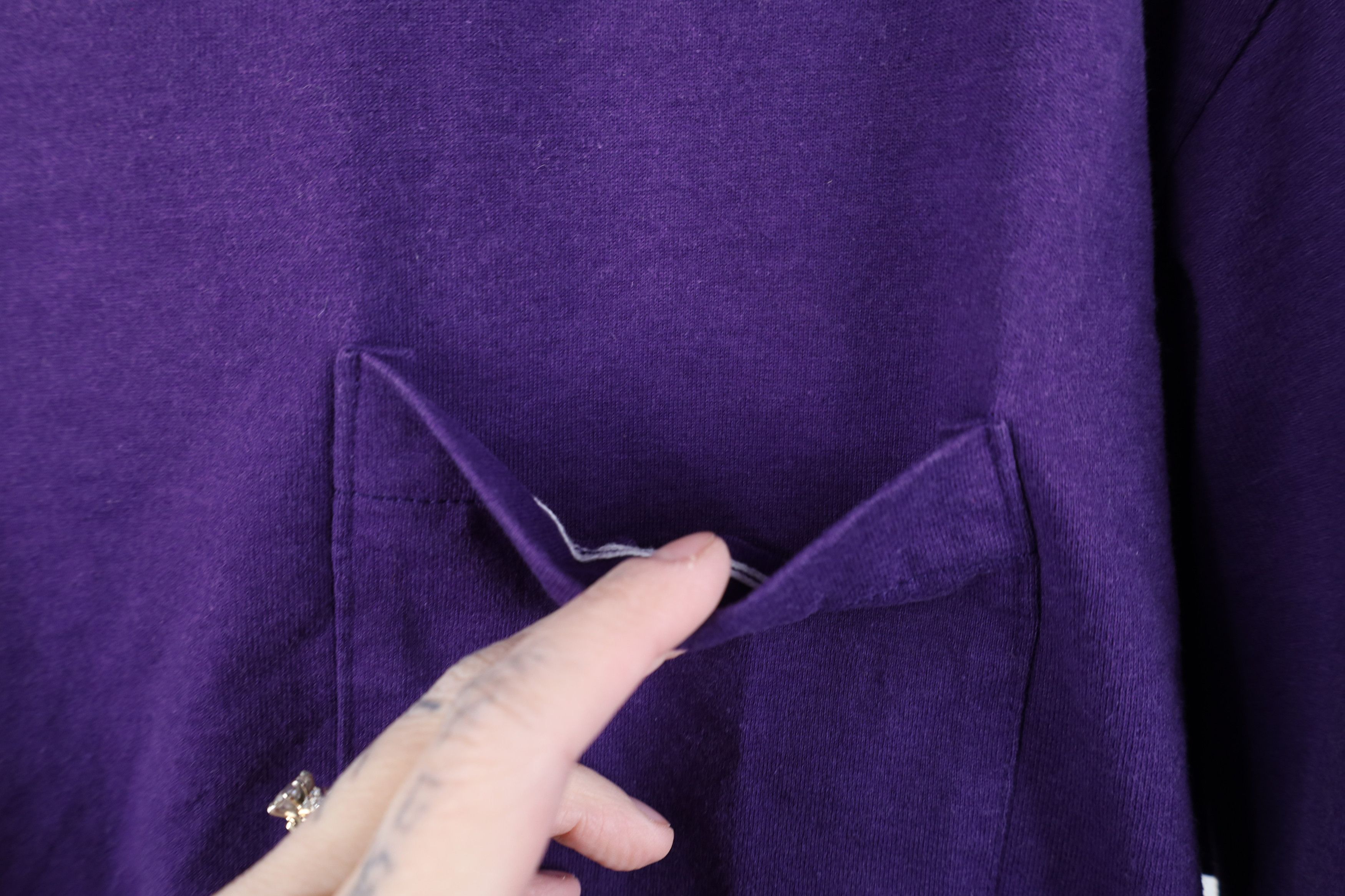 Vintage Vintage 90s Streetwear Cotton Pocket T-Shirt Purple USA Size US XL / EU 56 / 4 - 4 Thumbnail
