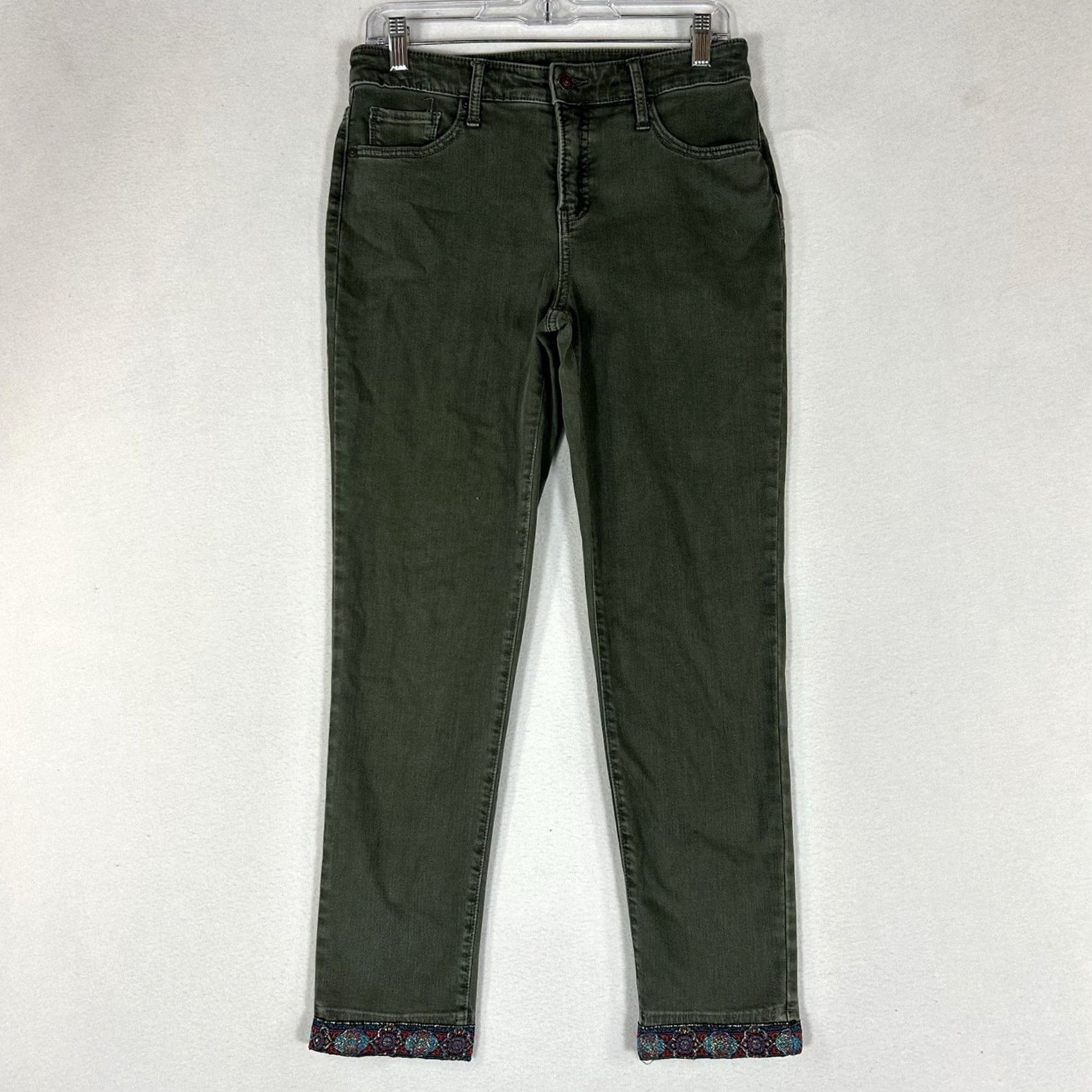 Vintage Chico's So Slimming Slim Leg Ankle Pants Women's 32 Green 5-Pocket Slimming Pockets Casual Business 32 Womens Ankle Green Pants Size 24" / US 00 / IT 34 - 2 Thumbnail