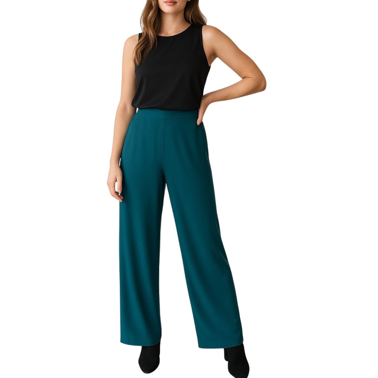 Vintage 90s Vintage Teal Blue High Rise Pants Slacks 6P 26" Corpcore Size 26" / US 2 / IT 38 - 1 Thumbnail